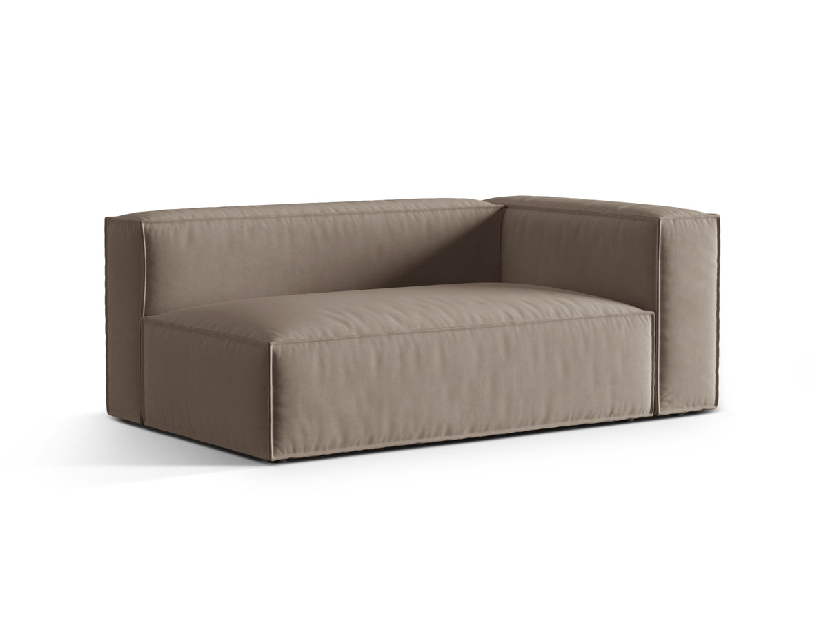 Nuria Velour Modular Sofa rechts 3 Sitzer in Warm grey-Paris präsentiert im Onlineshop von KAQTU Design AG. Modulares Sofa ist von Micadoni