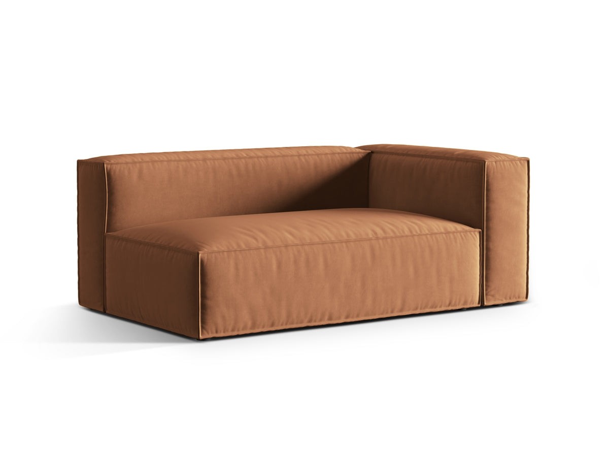 Nuria Velour Modular Sofa rechts 3 Sitzer in Honey-Paris präsentiert im Onlineshop von KAQTU Design AG. Modulares Sofa ist von Micadoni
