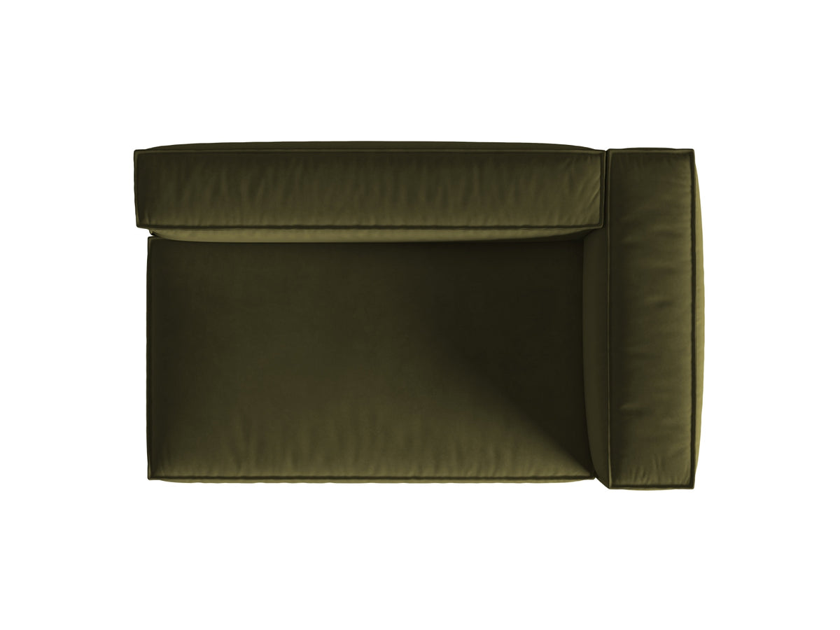 Nuria Velour Modular Sofa rechts 3 Sitzer in Moss Green Melange-Paris präsentiert im Onlineshop von KAQTU Design AG. Modulares Sofa ist von Micadoni
