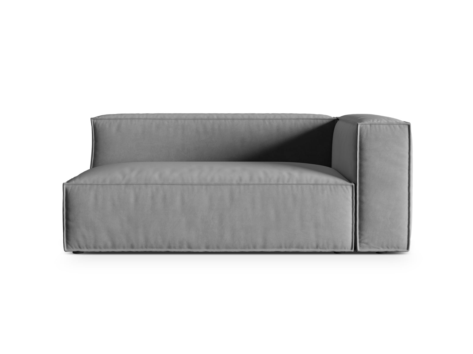 Nuria Velour Modular Sofa rechts 3 Sitzer in Grey-Paris präsentiert im Onlineshop von KAQTU Design AG. Modulares Sofa ist von Micadoni