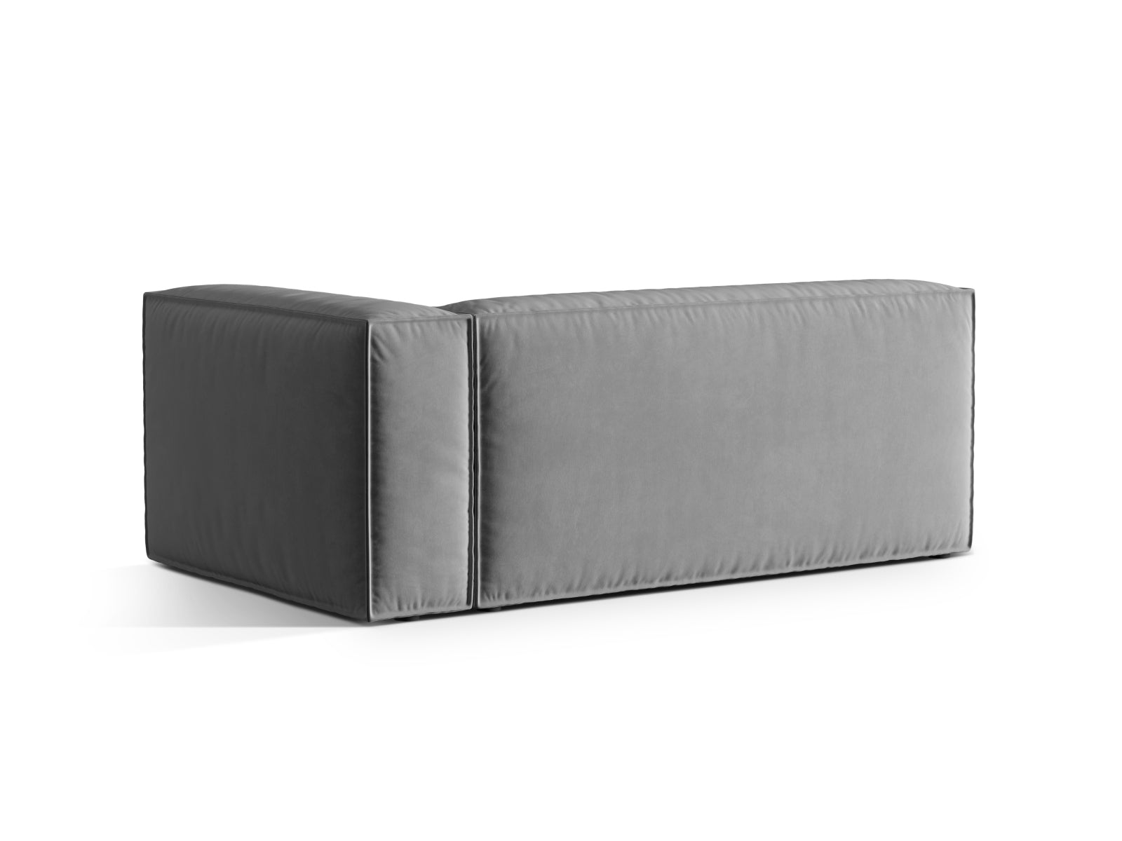 Stilvolles graues Nuria Velour Modular Sofa, 3-Sitzer mit rechter Armlehne, perfekt für moderne Wohnkonzepte und gemütliche Atmosphäre.