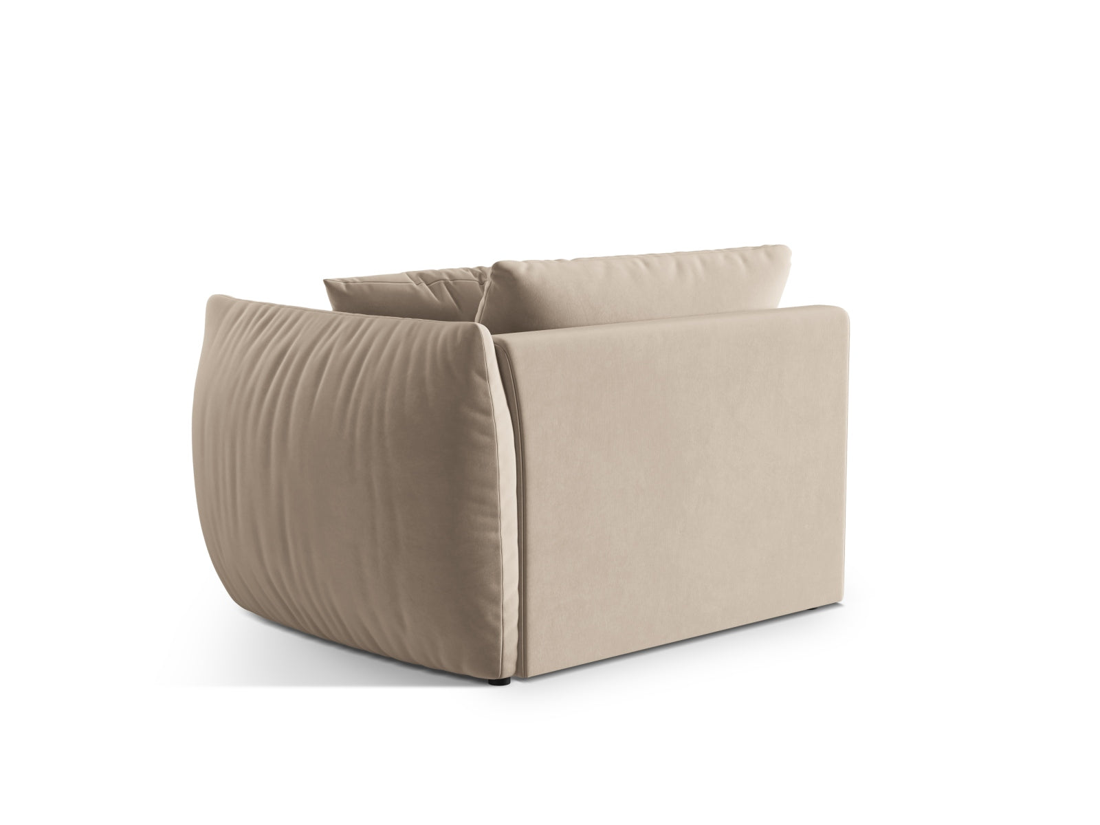 Elegantes 1-Sitzer Modul Chris Velour in Ecru-Casino, ideal für kreative Sofa-Arrangements und stilvolle Wohnräume.