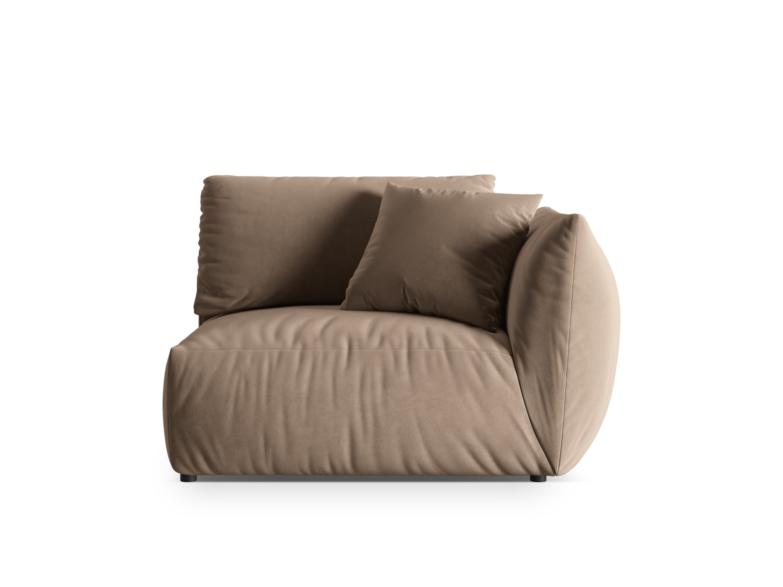 Elegantes Chris Velour Modul 1 Sitzer in sanftem Braun, ideal für stilvolle Wohnräume und entspannende Momente.