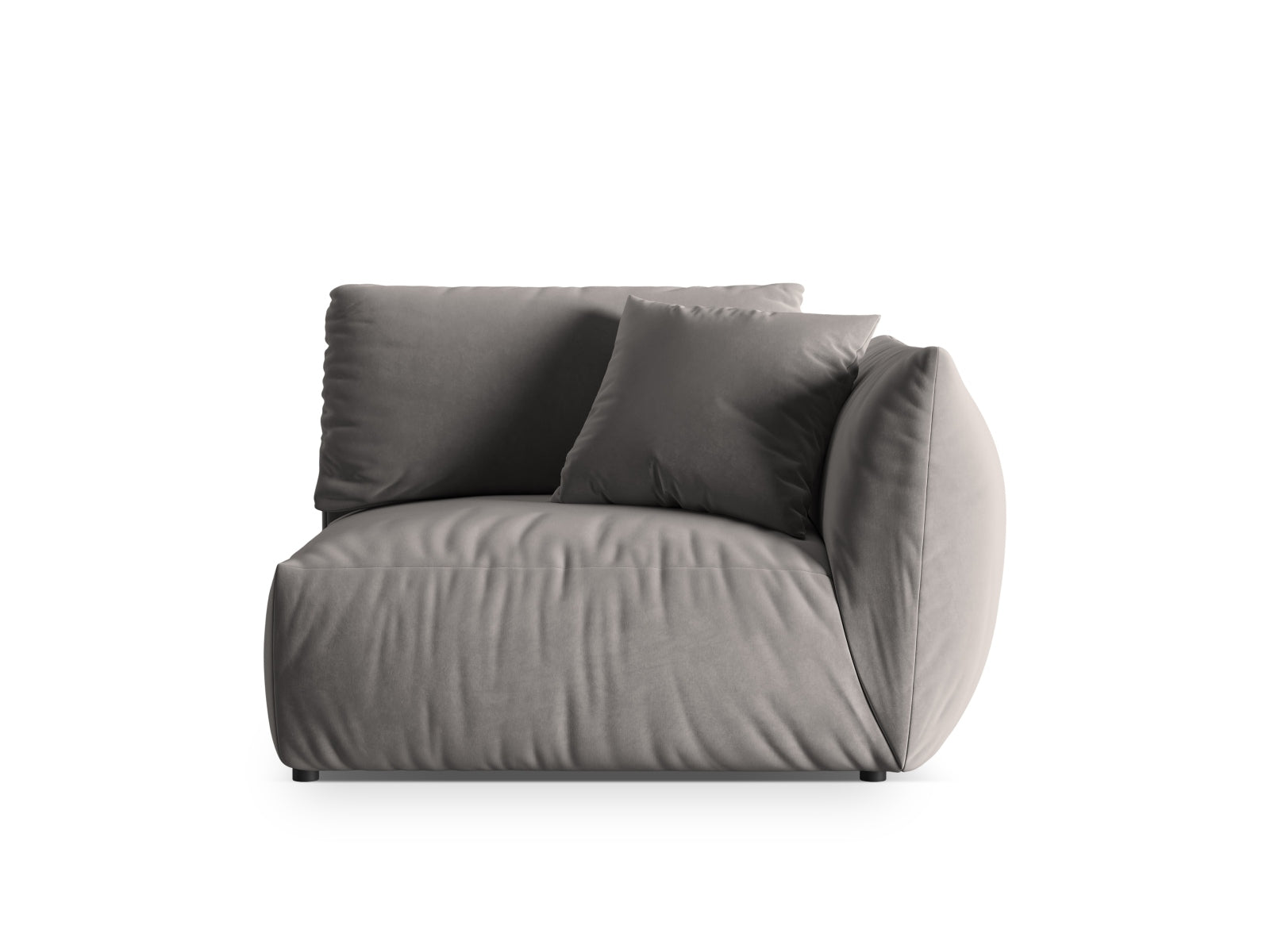 Chris Velour Modul rechts 1 Sitzer in Grey präsentiert im Onlineshop von KAQTU Design AG. Modulares Sofa ist von Micadoni