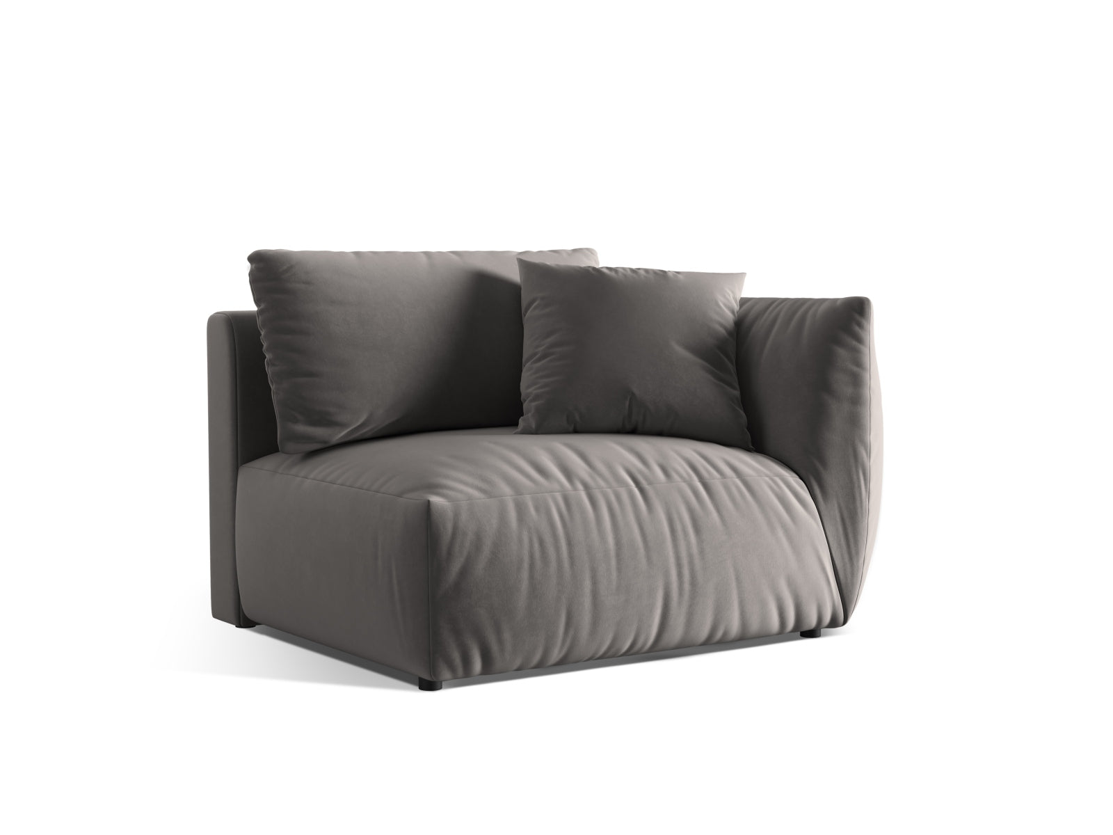 Entdecken Sie den Chris Velour Modul rechts 1 Sitzer von Micadoni – elegantes Design trifft auf höchsten Sitzkomfort für Ihr Zuhause!