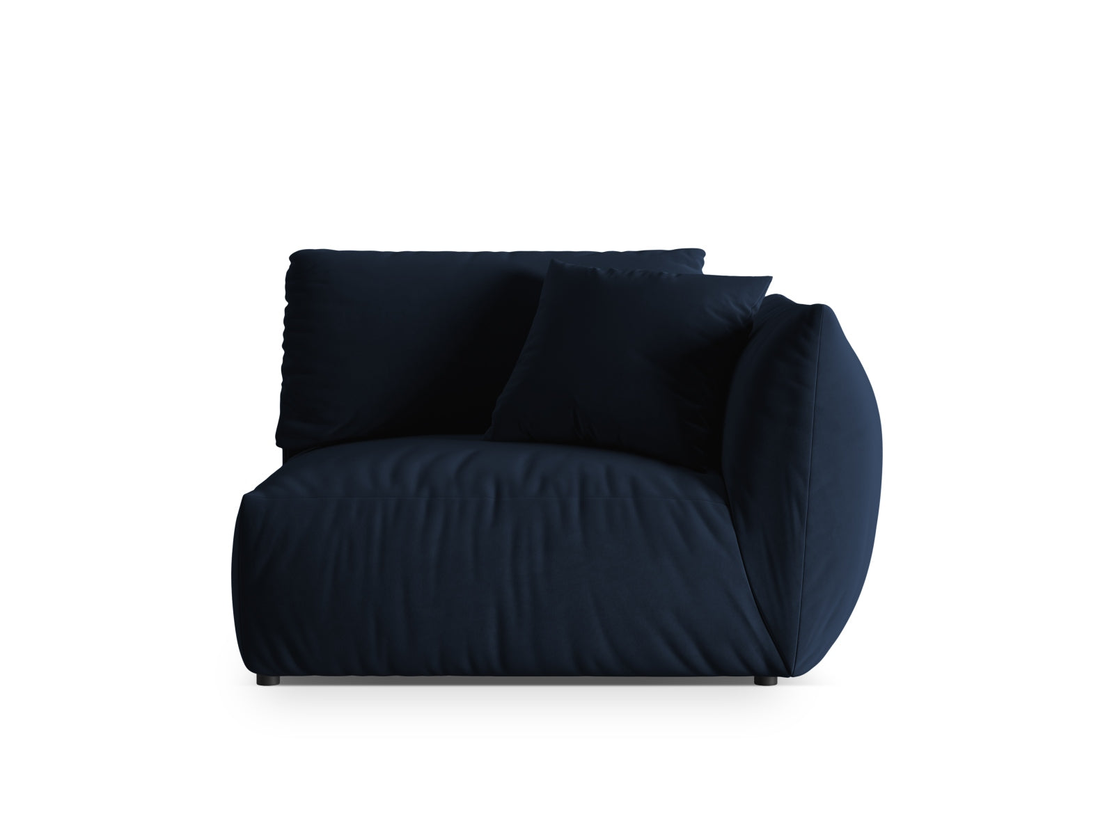 Elegantes Chris Velour Modul 1 Sitzer in Royal Blue-Casino, ideal für stilvolle und anpassbare Wohnräume.