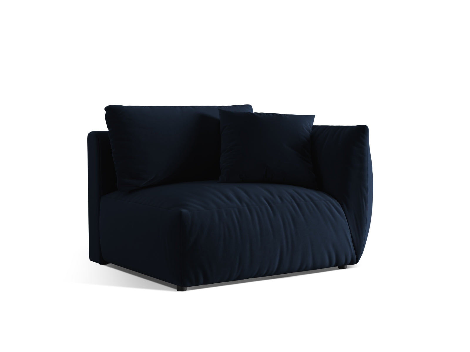 Rechtsseitiges Chris Velour Modul 1 Sitzer in Royal Blue-Casino, perfekt für moderne, flexible Wohnkonzepte und gemütliche Sitzgelegenheiten.