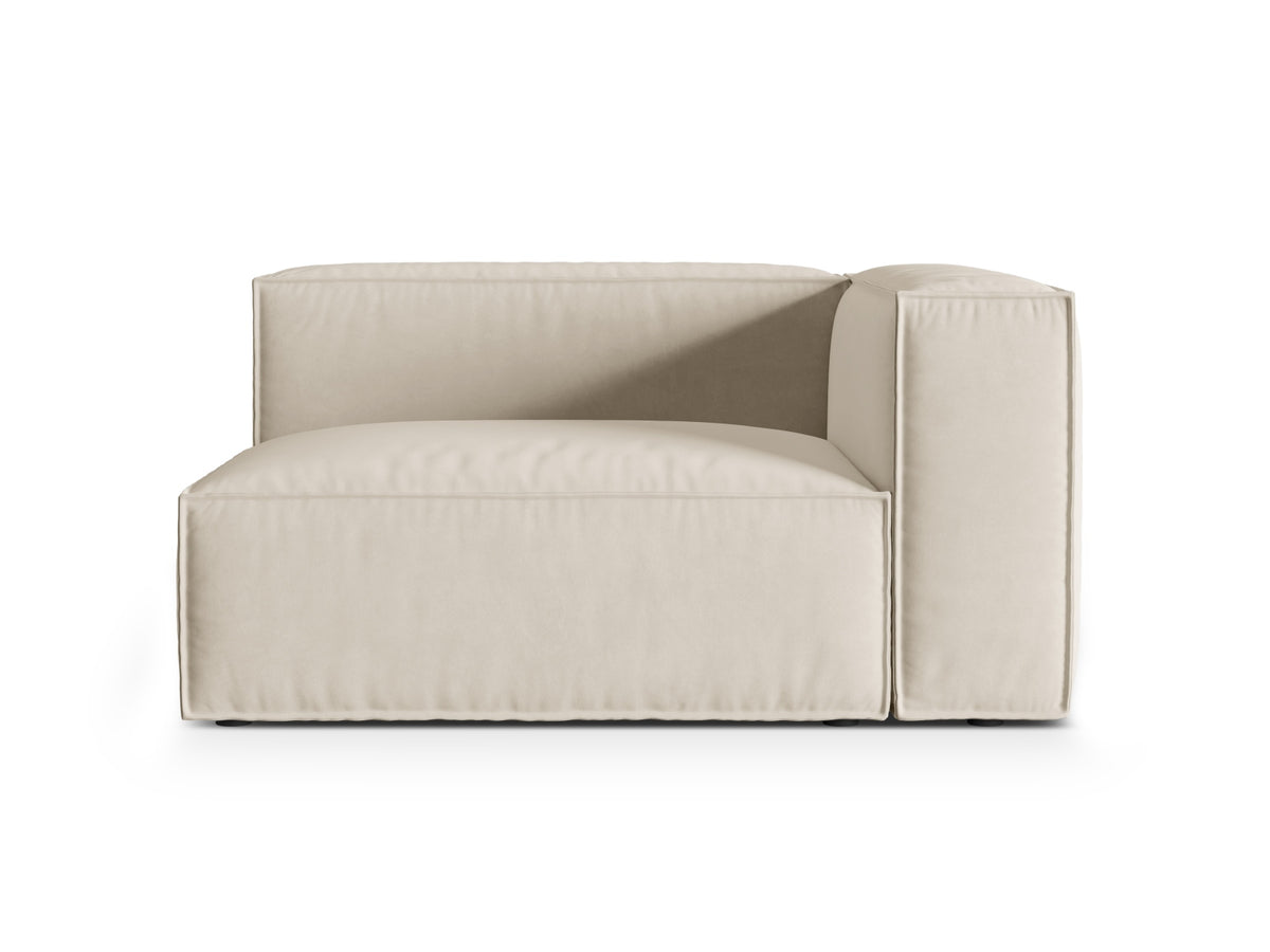 Nuria Velour Modular Sofa rechts 2 Sitzer in Beige-Paris präsentiert im Onlineshop von KAQTU Design AG. Modulares Sofa ist von Micadoni