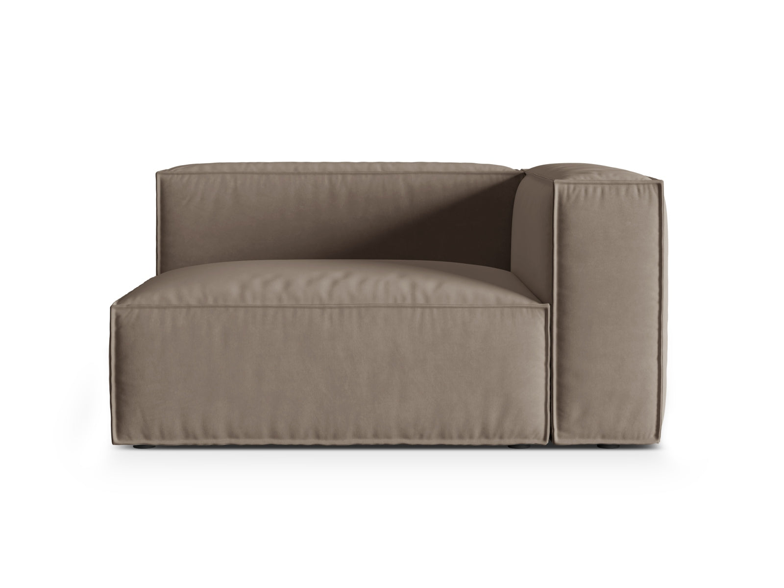 Nuria Velour Modular Sofa rechts 2 Sitzer in Warm grey präsentiert im Onlineshop von KAQTU Design AG. Modulares Sofa ist von Micadoni