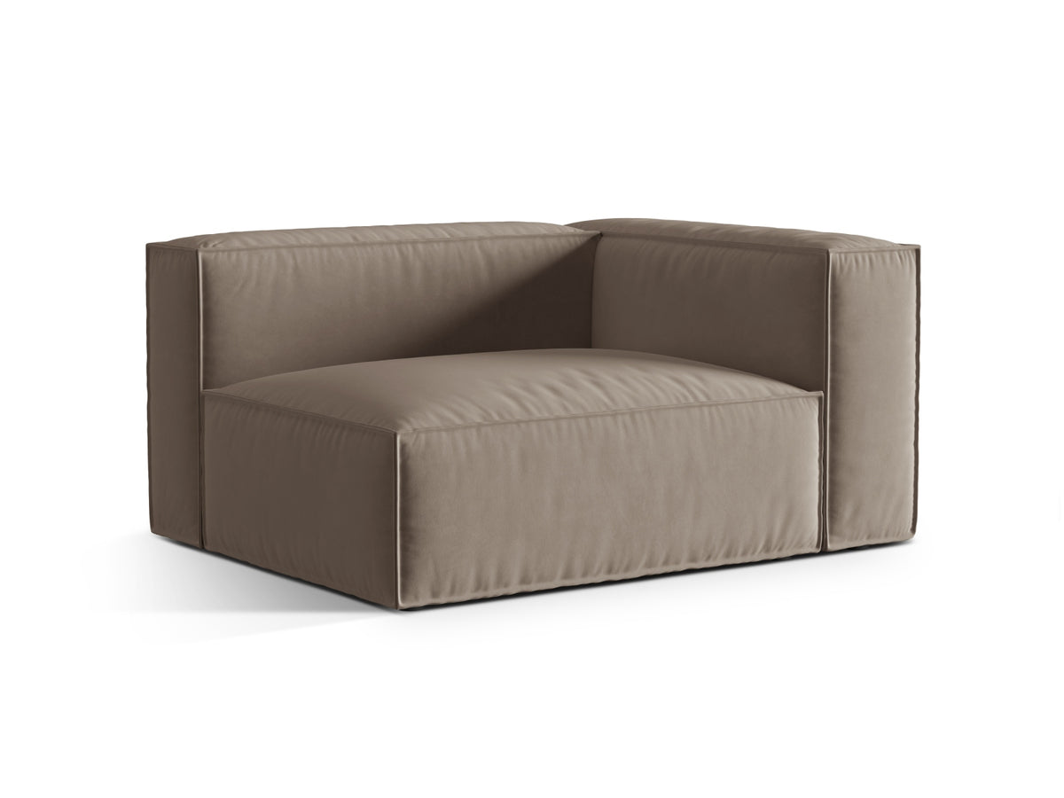 Nuria Velour Modular Sofa rechts 2 Sitzer in Warm grey-Paris präsentiert im Onlineshop von KAQTU Design AG. Modulares Sofa ist von Micadoni