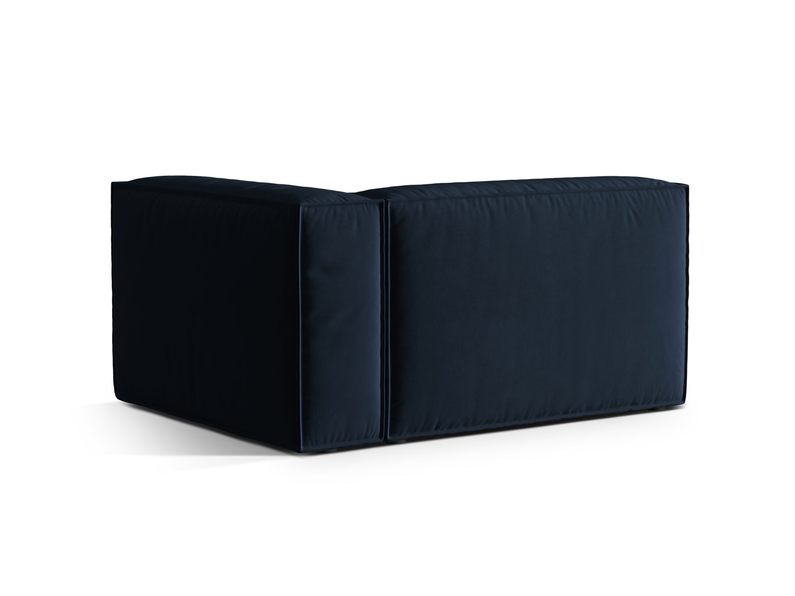 Stilvolles, dunkelblaues Nuria Velour Modular Sofa, 2-Sitzer mit rechter Armlehne, perfekt für moderne Wohnkonzepte von Micadoni.