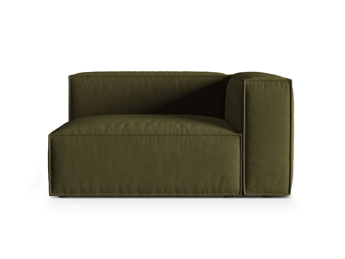 Nuria Velour Modular Sofa rechts 2 Sitzer in Moss Green Melange-Paris präsentiert im Onlineshop von KAQTU Design AG. Modulares Sofa ist von Micadoni