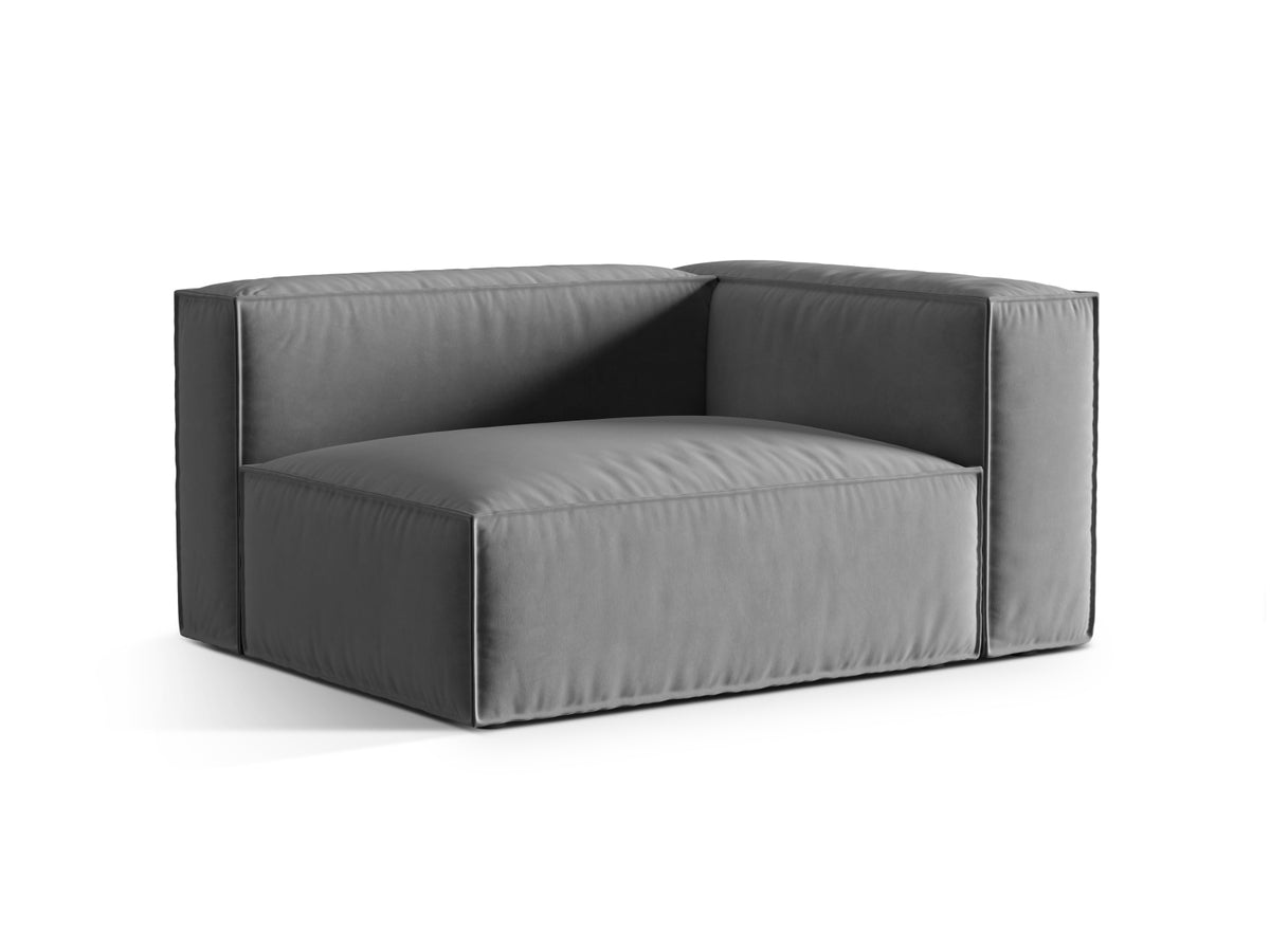 Nuria Velour Modular Sofa rechts 2 Sitzer in Grey-Paris präsentiert im Onlineshop von KAQTU Design AG. Modulares Sofa ist von Micadoni