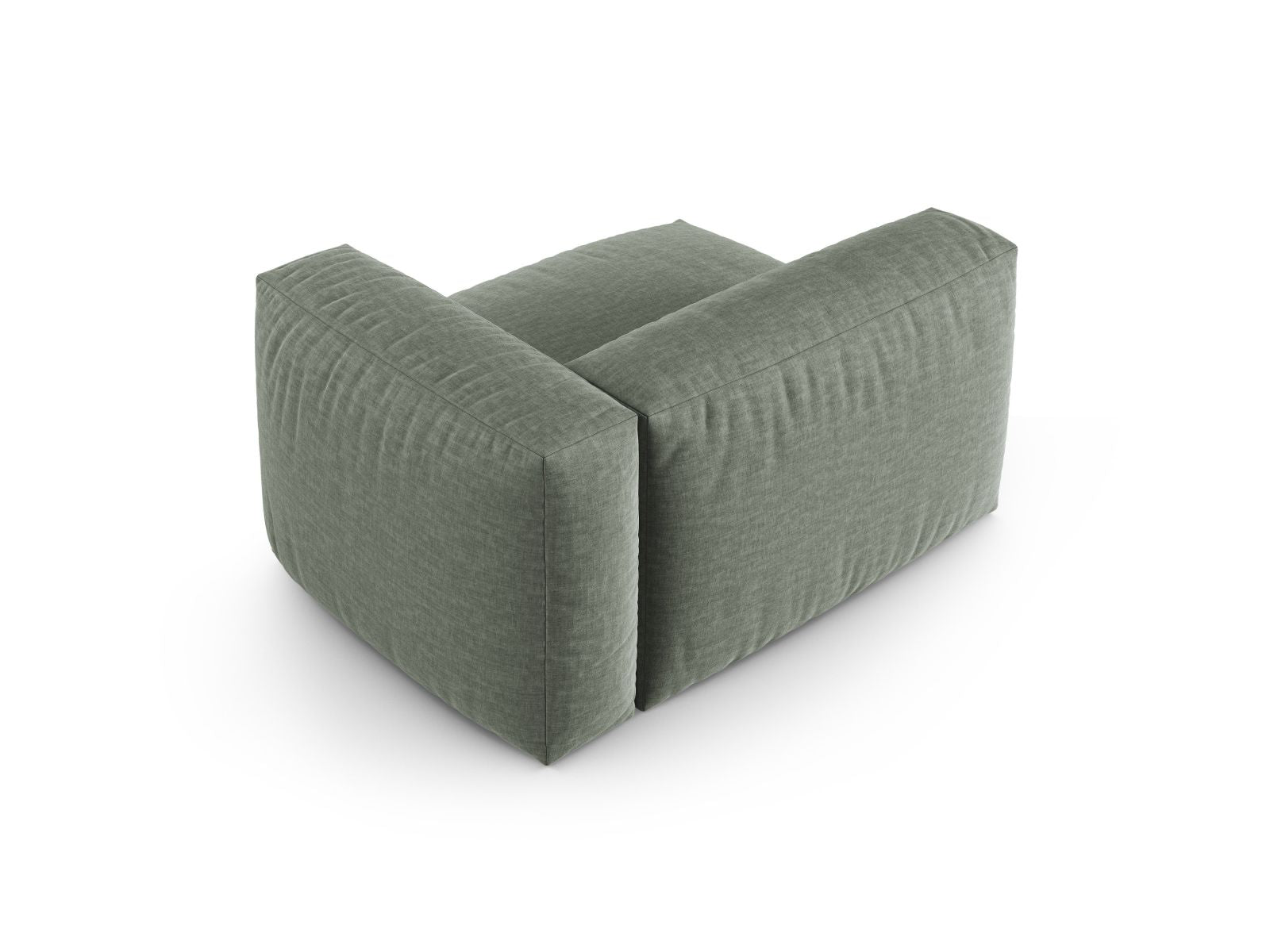 Elegantes 1-Sitzer Sofa Martina Wide XL in Moss Green-Boston, ideal für moderne Wohnkonzepte und flexible Raumgestaltung.