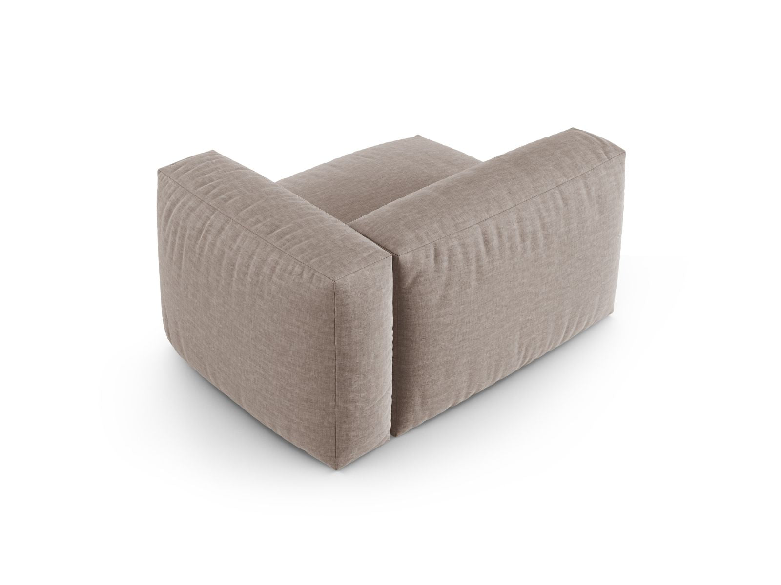 Elegantes 1-Sitzer Sofa Martina Wide XL in edlem Dunkelbeige, ideal für moderne Wohnkonzepte und flexible Raumgestaltung.