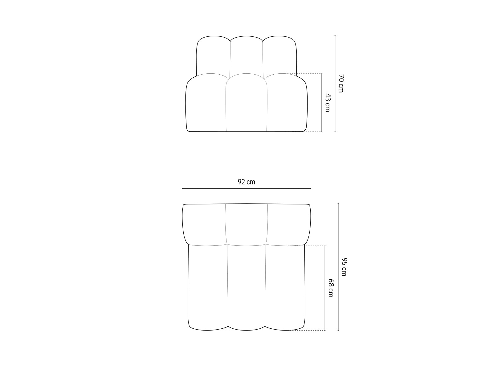 Lupine Modul Armless 1 Sitzer in Beige präsentiert im Onlineshop von KAQTU Design AG. Modulares Sofa ist von Micadoni