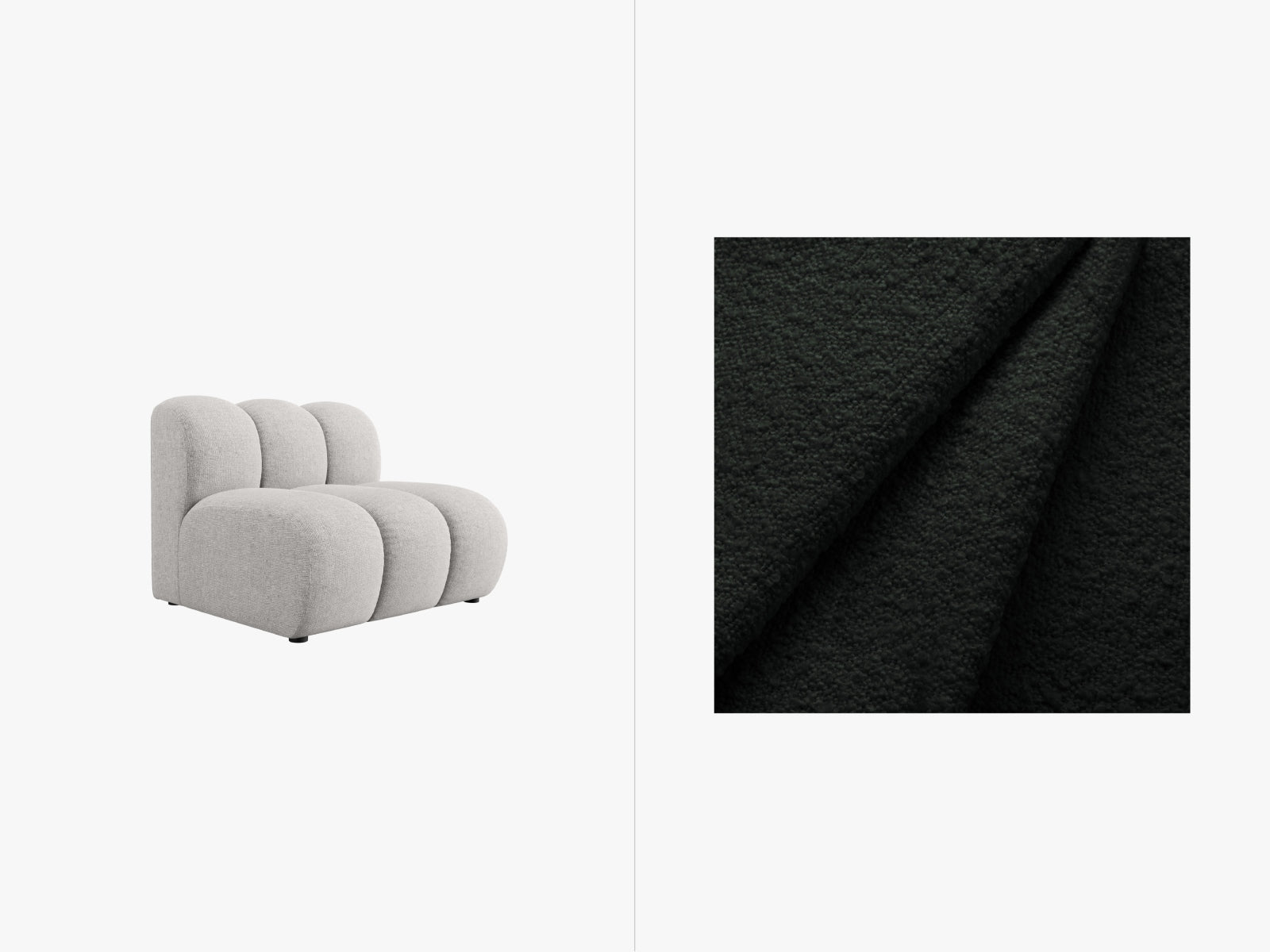Lupine Modul Armless 1 Sitzer in Black-Baloo präsentiert im Onlineshop von KAQTU Design AG. Modulares Sofa ist von Micadoni