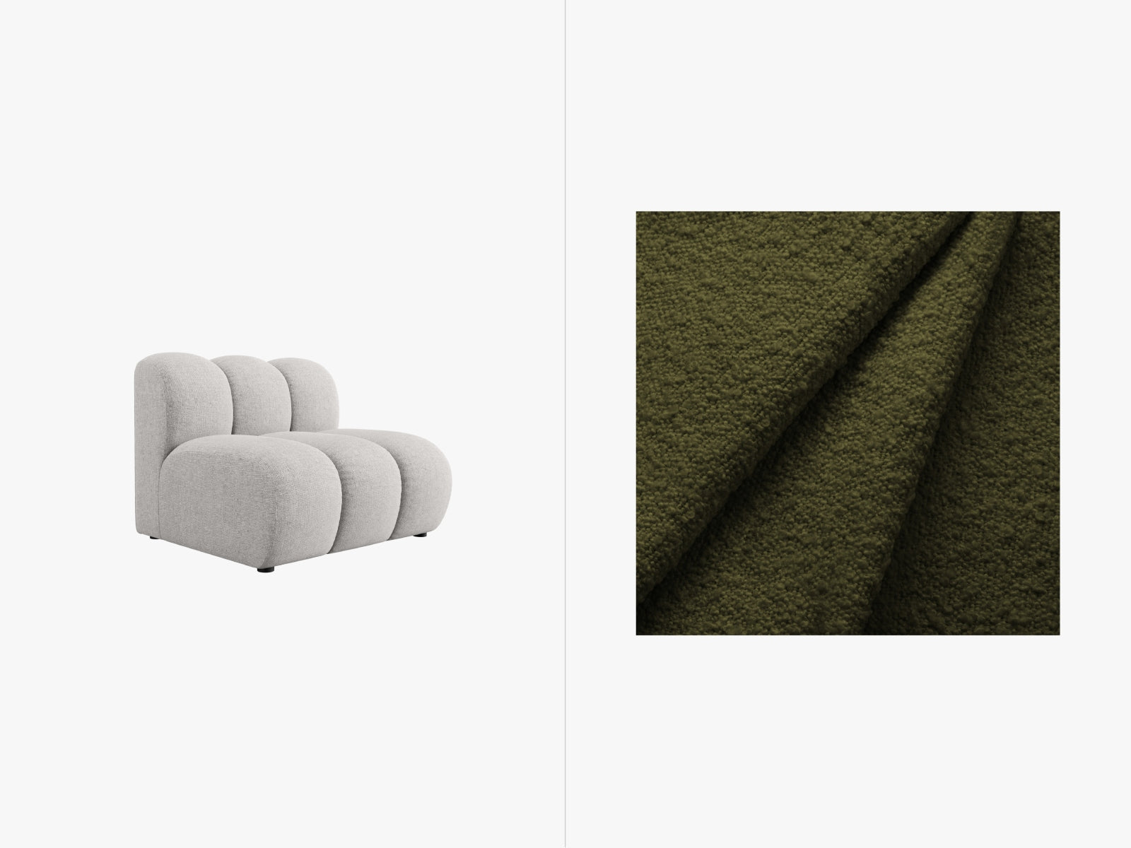 Lupine Modul Armless 1 Sitzer in Dark Olive Green präsentiert im Onlineshop von KAQTU Design AG. Modulares Sofa ist von Micadoni