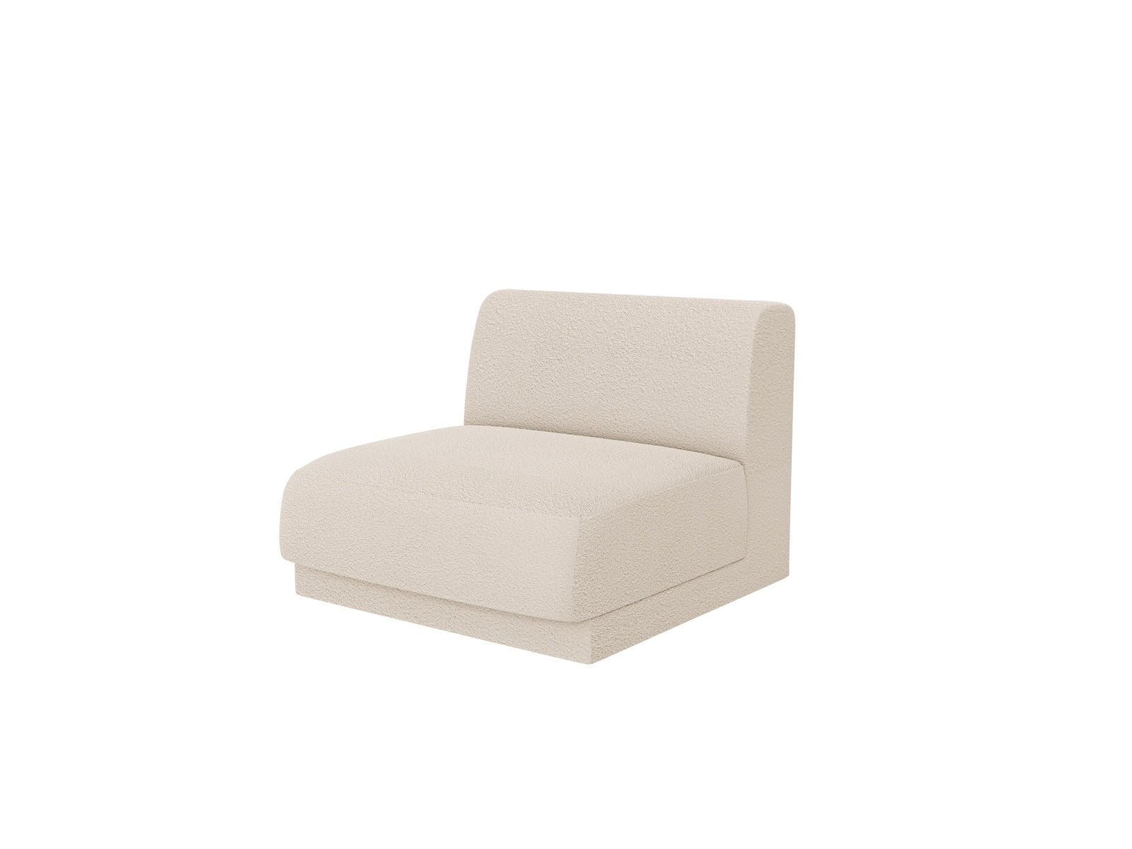Beige Miley Modul Armless 1 Sitzer von Micadoni, stilvolles modulares Sofa ohne Armlehnen, ideal für moderne Wohnräume.
