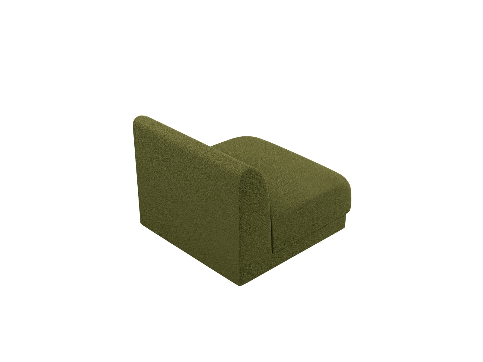 Eleganter, armless 1-Sitzer in Dunkelolivgrün, ideal für kreative Raumgestaltungen. Teil der flexiblen Miley Sofaserie von Micadoni.