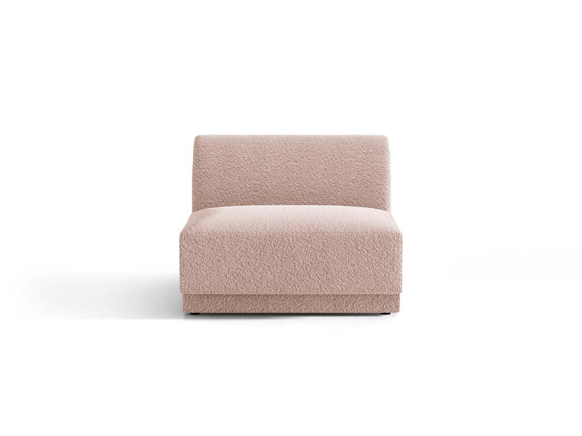 Einsitzer-Modul des Miley Sofas von Micadoni in Dunkelbeige, bezogen mit samtartigem Bluvel-Stoff, mit schwarzen Kunststofffüssen.