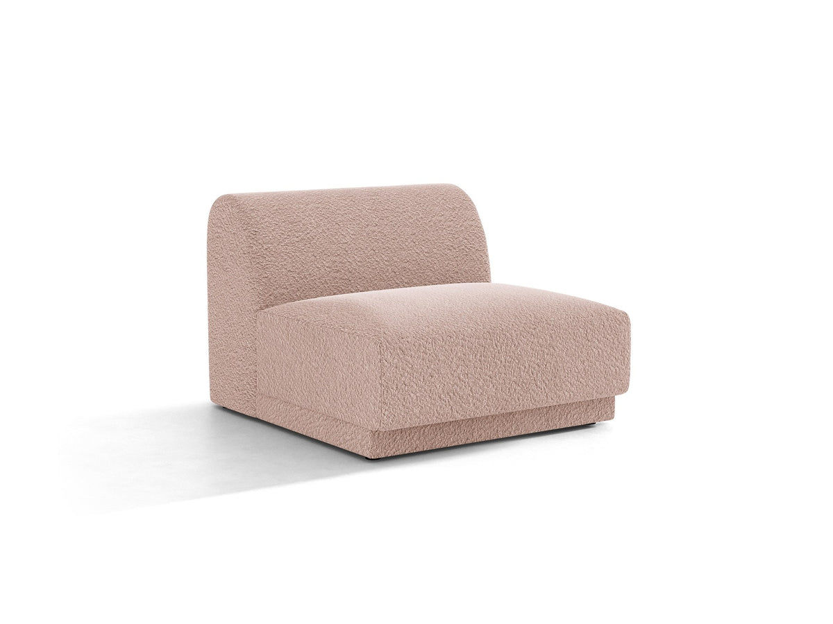Einsitzer-Modul des Miley Sofas von Micadoni in Dunkelbeige, bezogen mit samtartigem Bluvel-Stoff, mit schwarzen Kunststofffüssen.