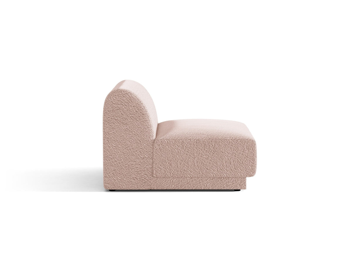 Einsitzer-Modul des Miley Sofas von Micadoni in Dunkelbeige, bezogen mit samtartigem Bluvel-Stoff, mit schwarzen Kunststofffüssen.