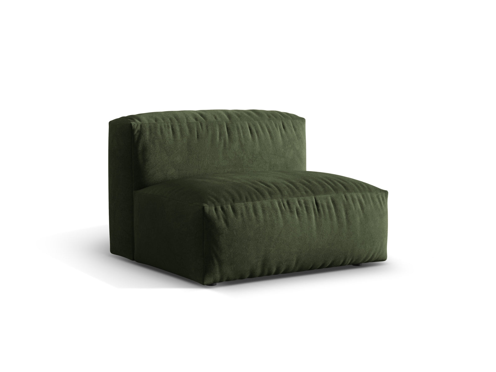 Eleganter Martina Modul Armless 1 Sitzer in stilvollem Grün, ideal für individuelle Sofa-Kombinationen im modernen Wohnraum.