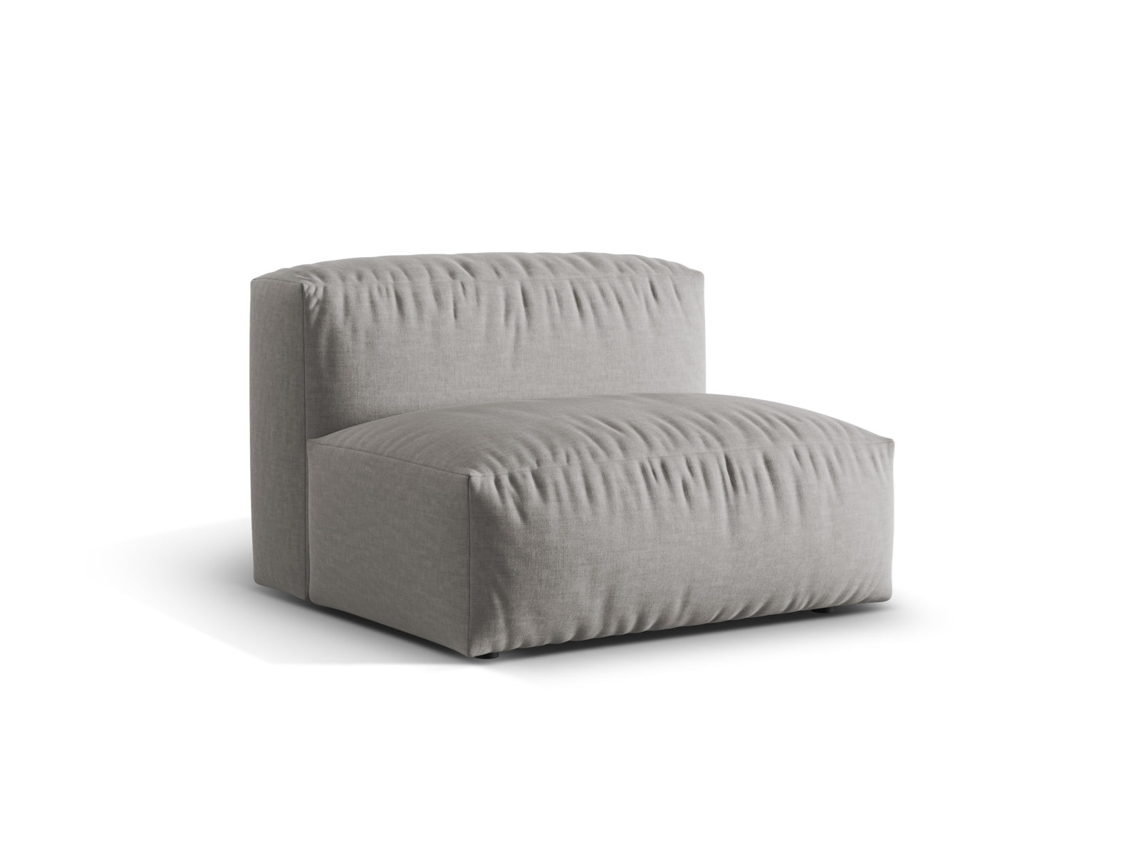 Stylischer Martina Modul Armless 1 Sitzer in sanftem Grau, perfekt für kreative Raumgestaltungen und individuelle Sofalösungen.