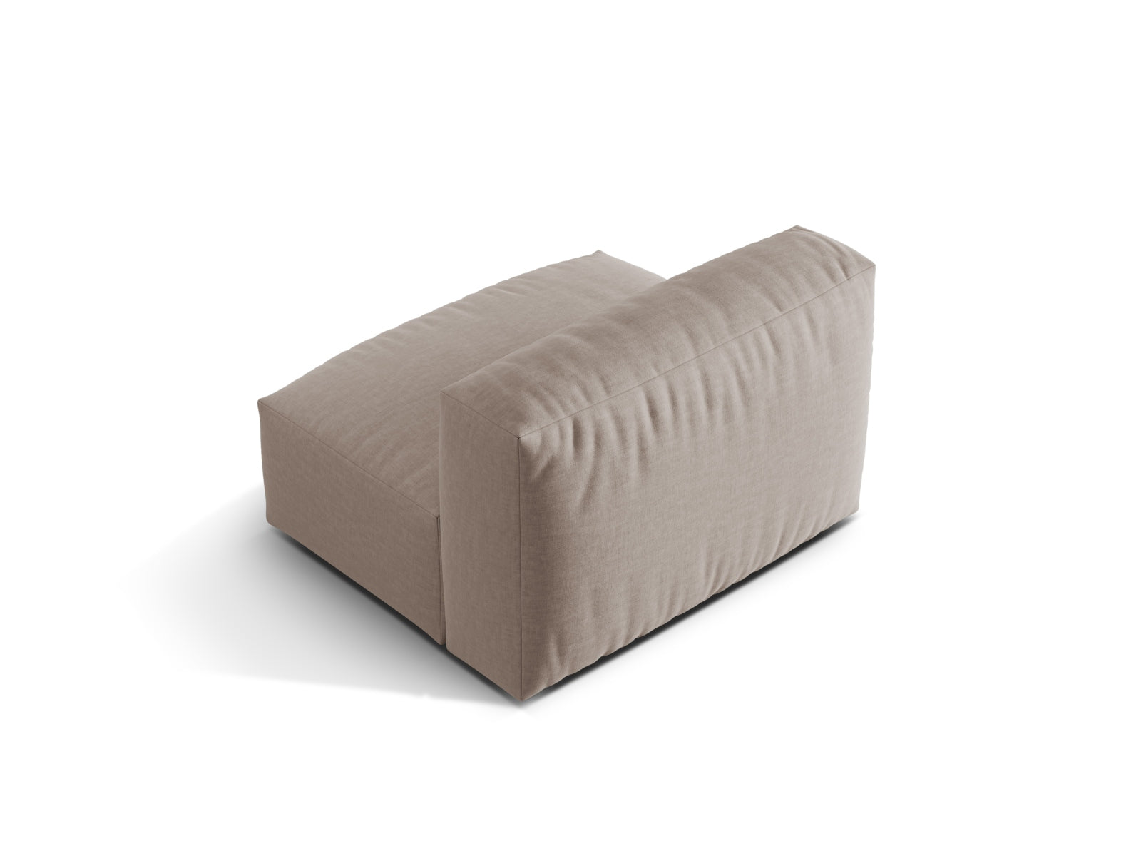 Moderner Martina Modul Armless 1 Sitzer in sanftem Dunkelbeige, perfekt für kreative Raumgestaltungen und vielseitige Sitzlösungen.
