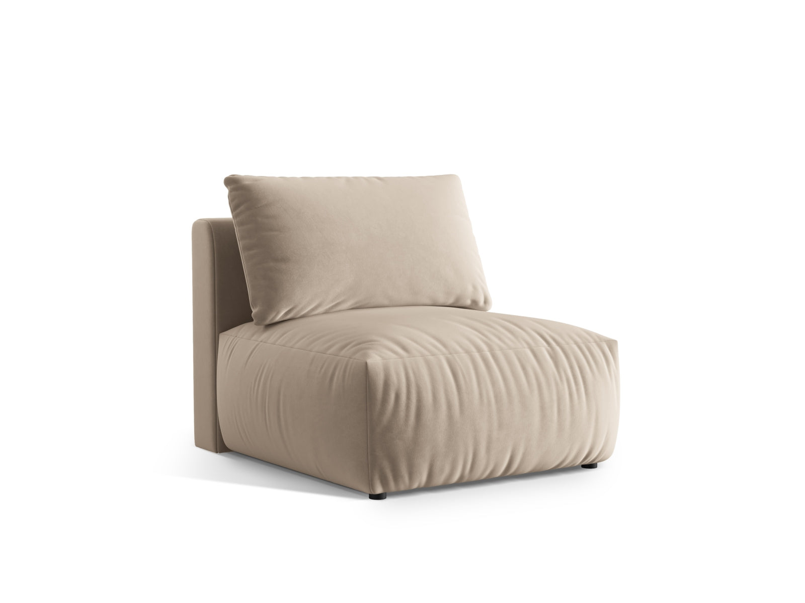 Eleganter Chris Velour Modul Armless 1 Sitzer in Ecru-Casino, ideal für stilvolle Wohnräume. Teil der vielseitigen Sofaserie von Micadoni.