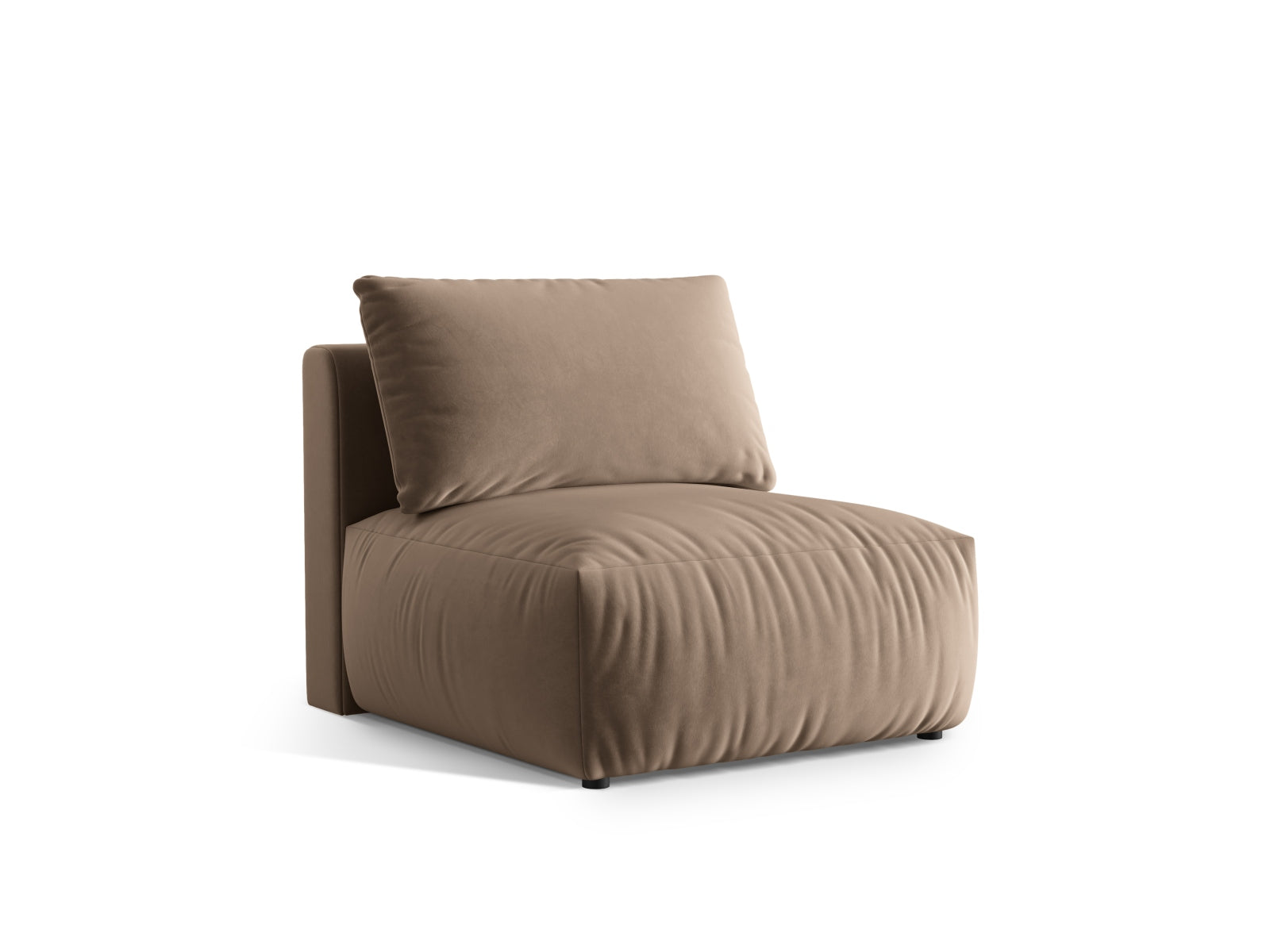 Eleganter Chris Velour Modul Armless 1 Sitzer in sanftem Braun, ideal für stilvolle Wohnräume und flexible Sofa-Arrangements.