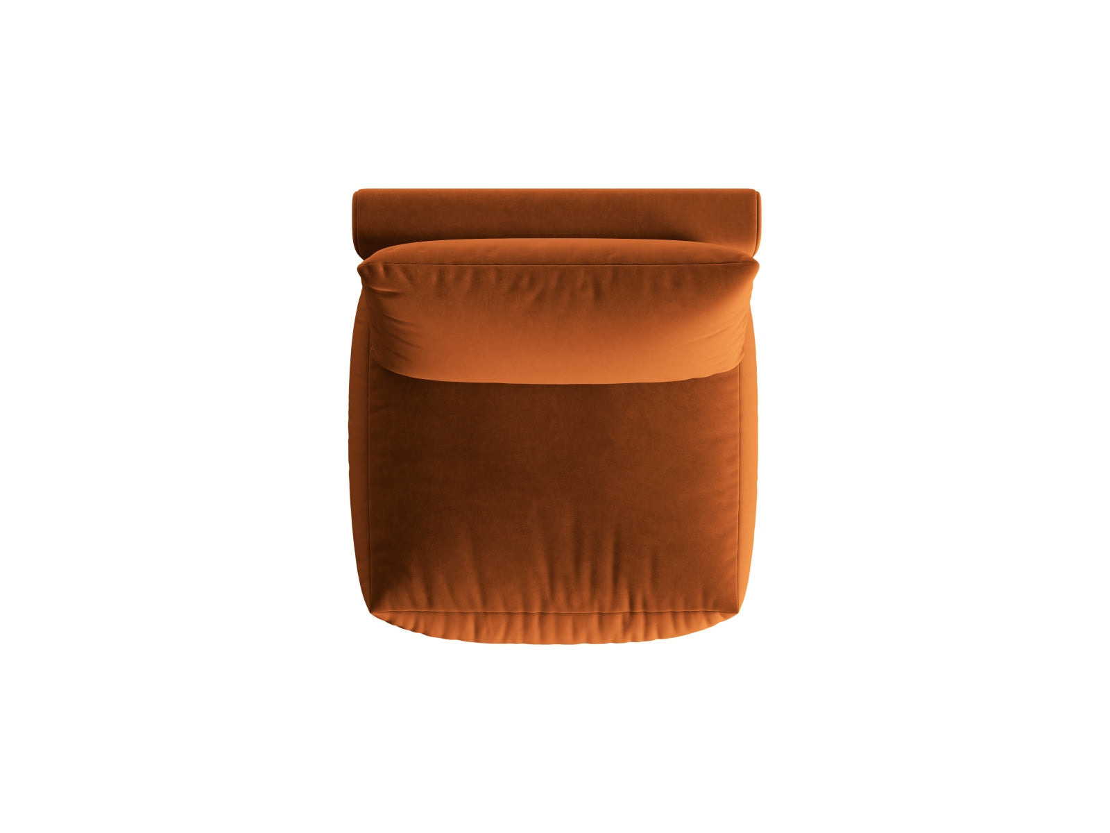 Eleganter Chris Velour Modul Armless 1 Sitzer in warmem Terracotta, ideal für individuelle und moderne Wohnraumgestaltungen von Micadoni.