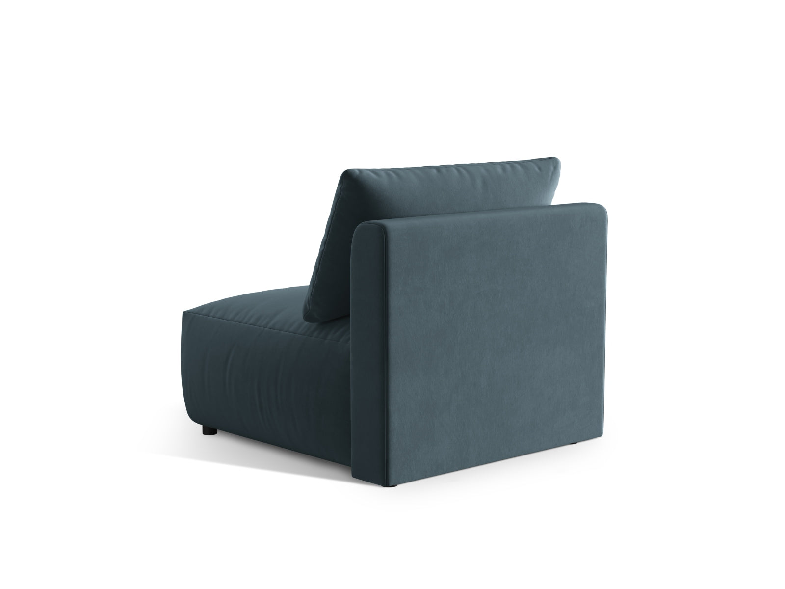 Stylischer Chris Velour Modul Armless 1 Sitzer in zartem Pastellblau, perfekt für moderne Wohnkonzepte und individuelle Sitzlösungen.