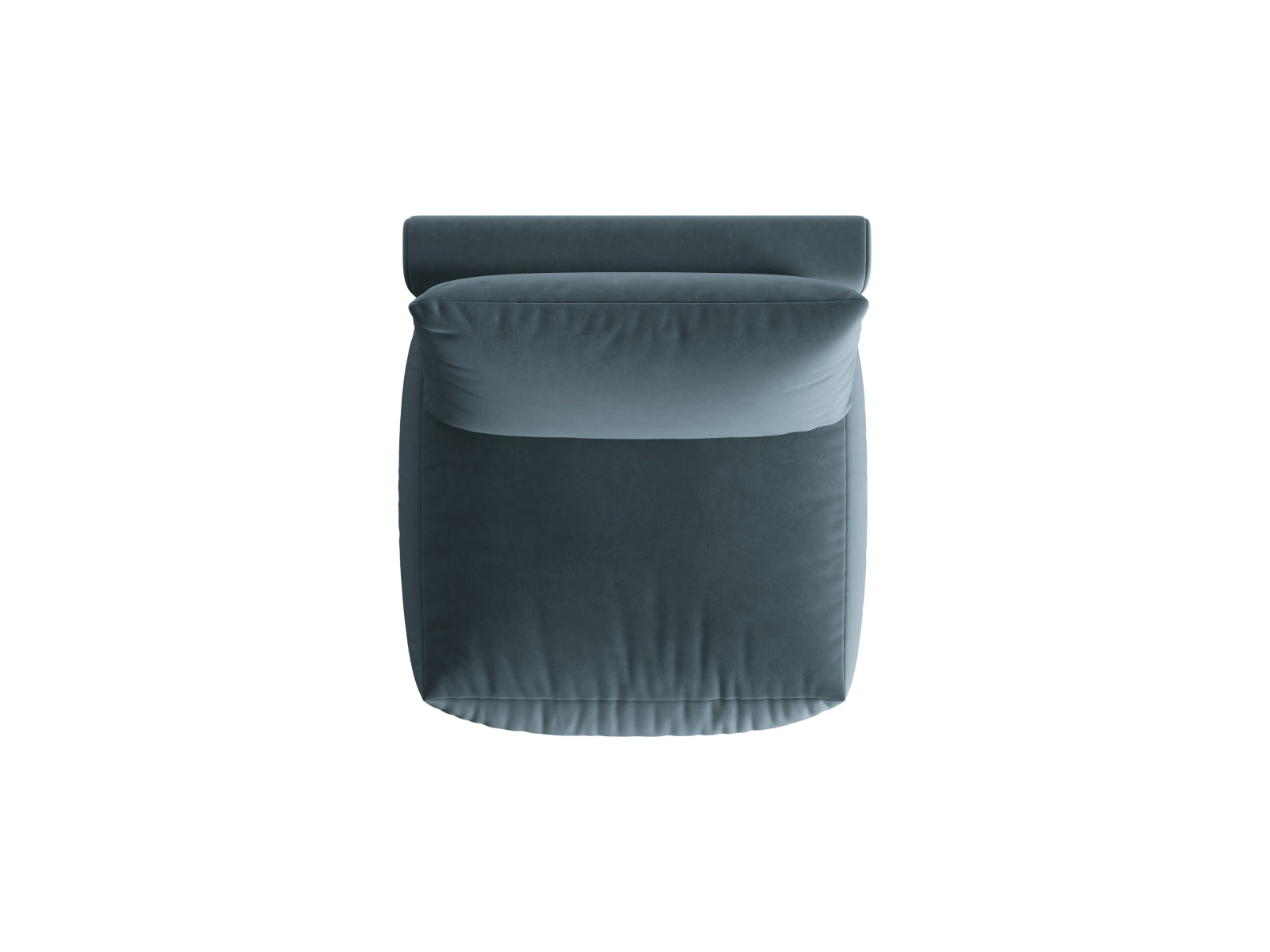 Eleganter Chris Velour Modul Armless 1 Sitzer in sanftem Pastellblau, ideal für kreative Raumgestaltungen und flexible Sitzarrangements.