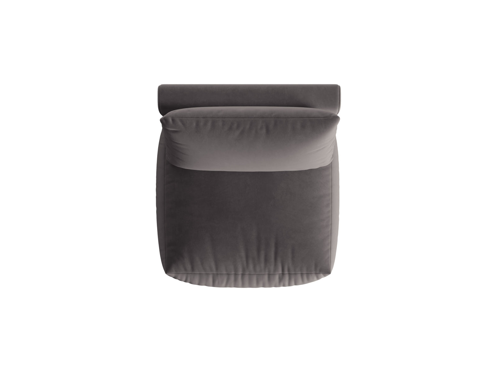 Eleganter Chris Velour Modul Armless 1 Sitzer in zeitlosem Dunkelgrau, ideal für kreative Raumgestaltungen und stilvolle Akzente.