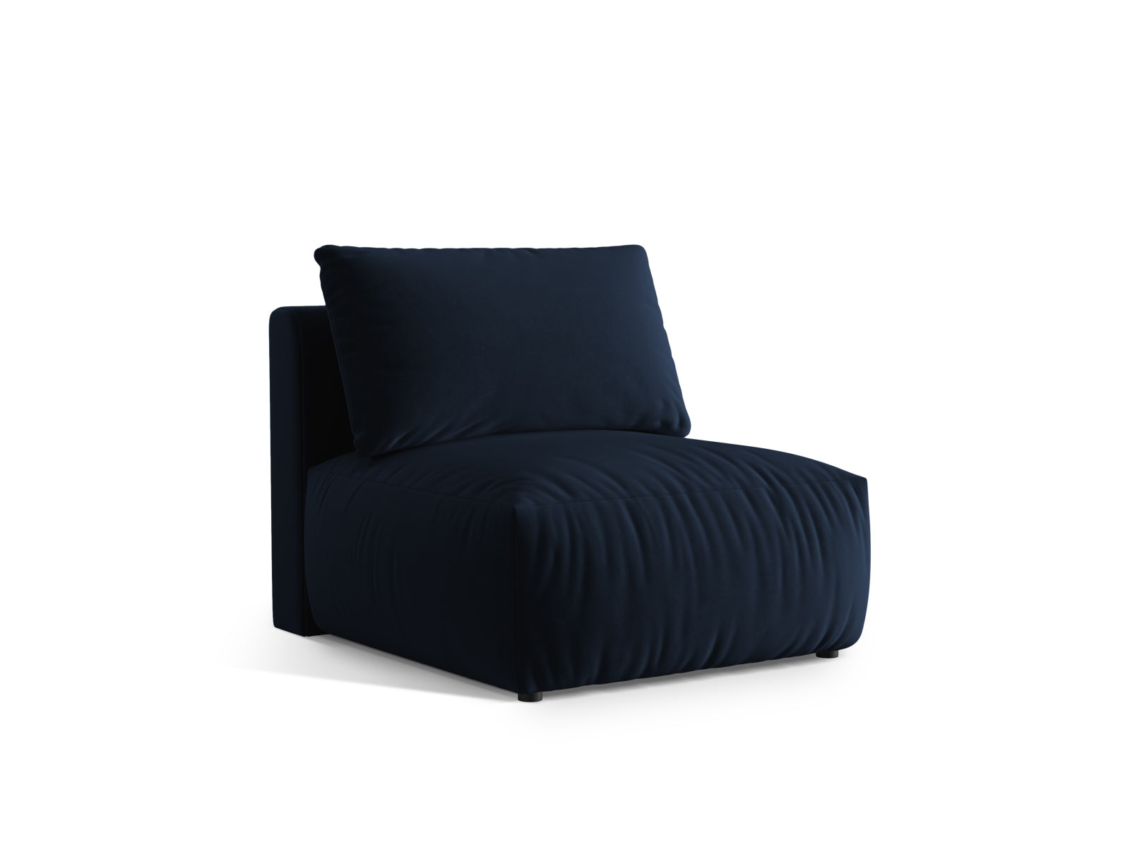 Eleganter Chris Velour Modul Armless 1 Sitzer in Royalblau, ideal für stilvolle Wohnräume. Teil der vielseitigen Sofa-Kollektion von Micadoni.