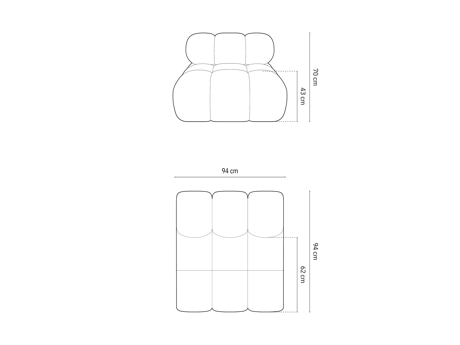 Bellis Modul Armless 1 Sitzer in Brown präsentiert im Onlineshop von KAQTU Design AG. Modulares Sofa ist von Micadoni