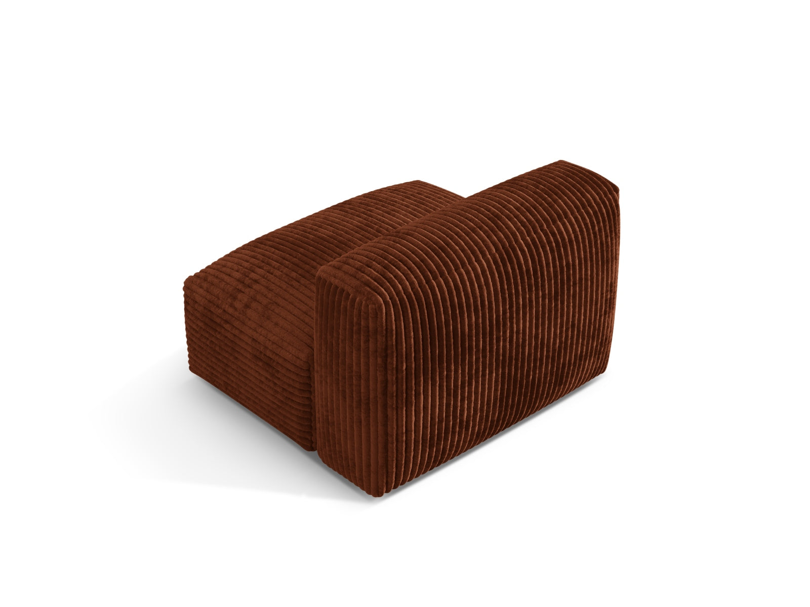 Stylischer Martina Modul Armless 1 Sitzer in ansprechendem Ziegelrot, perfekt für kreative Sofa-Arrangements in zeitgemäßen Interiors.