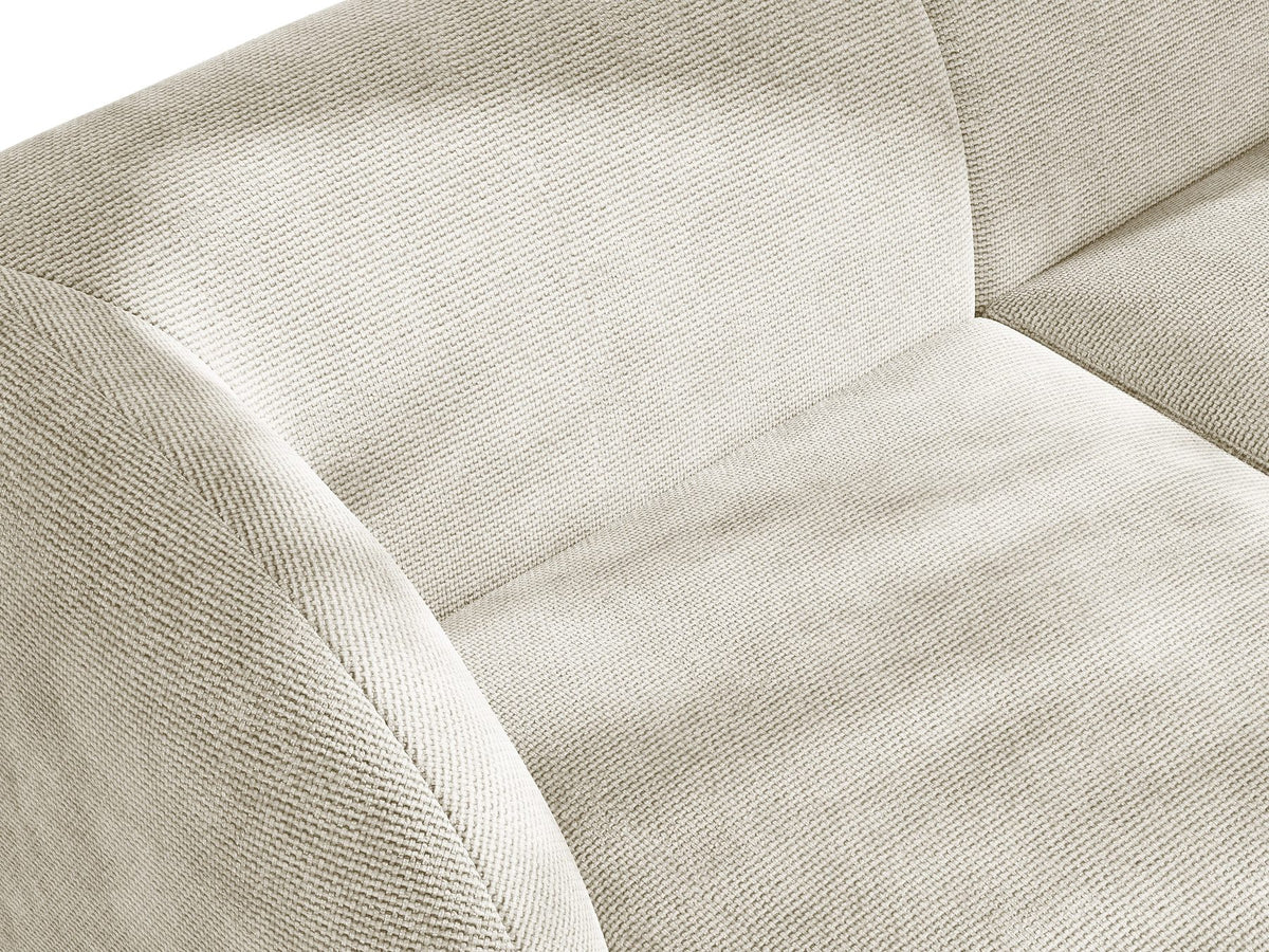 Einsitzer-Modul des Miley Sofas von Micadoni in Dunkelbeige, bezogen mit samtartigem Bluvel-Stoff, mit schwarzen Kunststofffüssen.