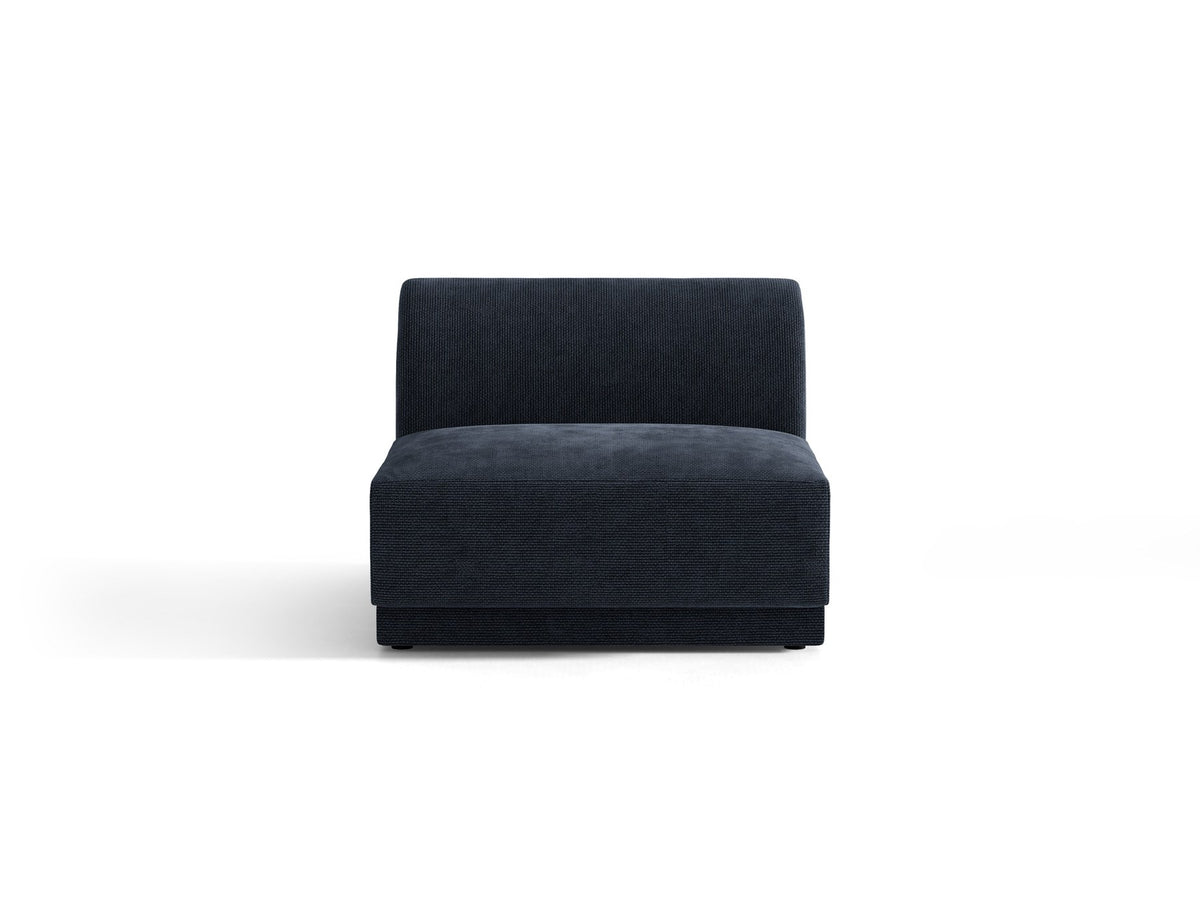 Einsitzer-Modul des Miley Sofas von Micadoni in Dunkelbeige, bezogen mit samtartigem Bluvel-Stoff, mit schwarzen Kunststofffüssen.