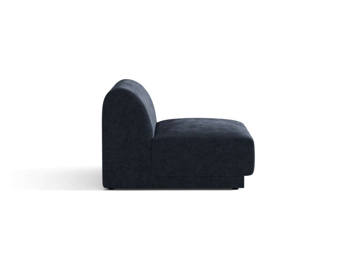 Einsitzer-Modul des Miley Sofas von Micadoni in Dunkelbeige, bezogen mit samtartigem Bluvel-Stoff, mit schwarzen Kunststofffüssen.
