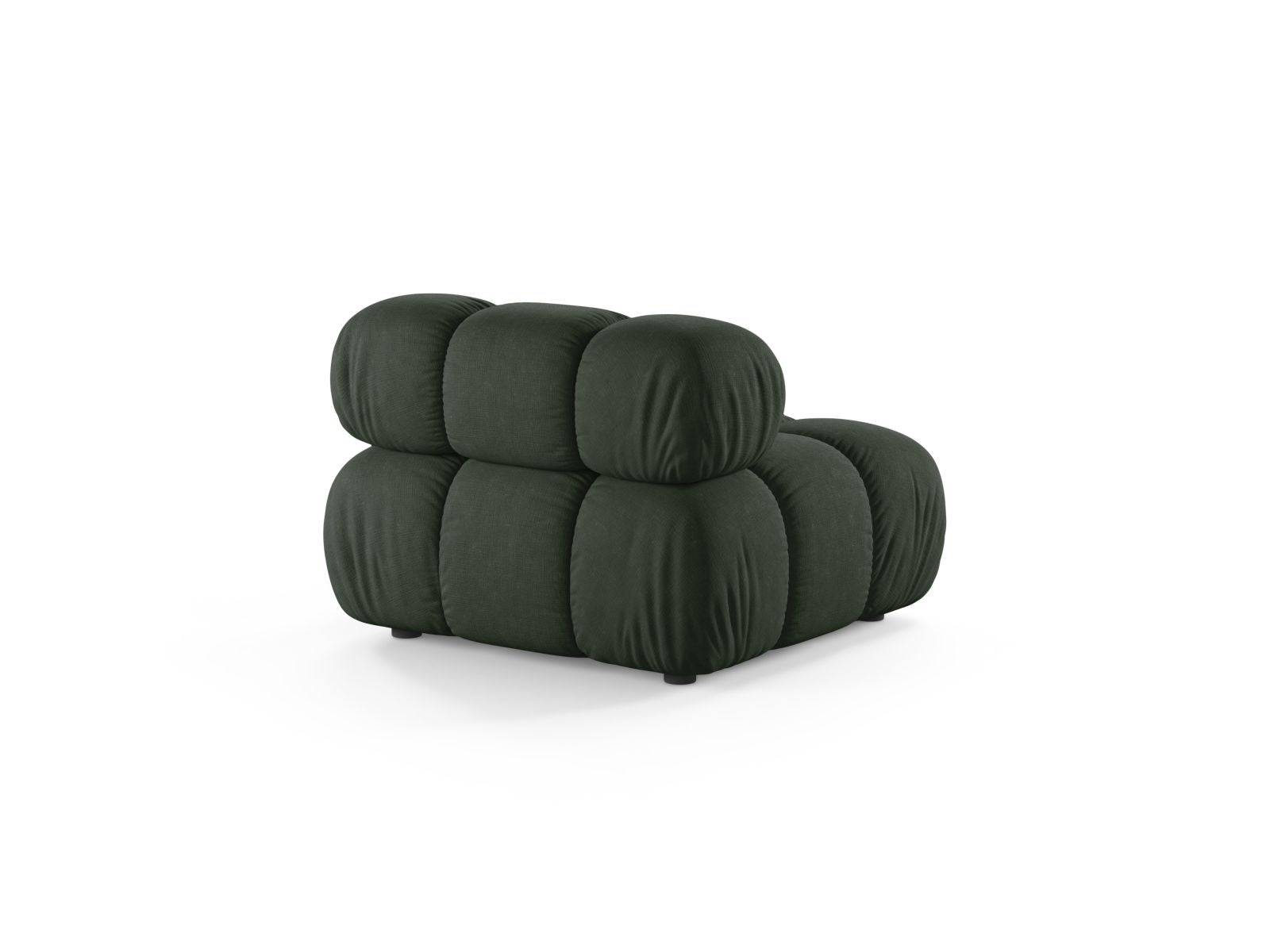 Elegantes, armfreies 1-Sitzer-Modul in Moosgrün, ideal für individuelle Wohnkonzepte im Bellis Sofasystem von Micadoni.