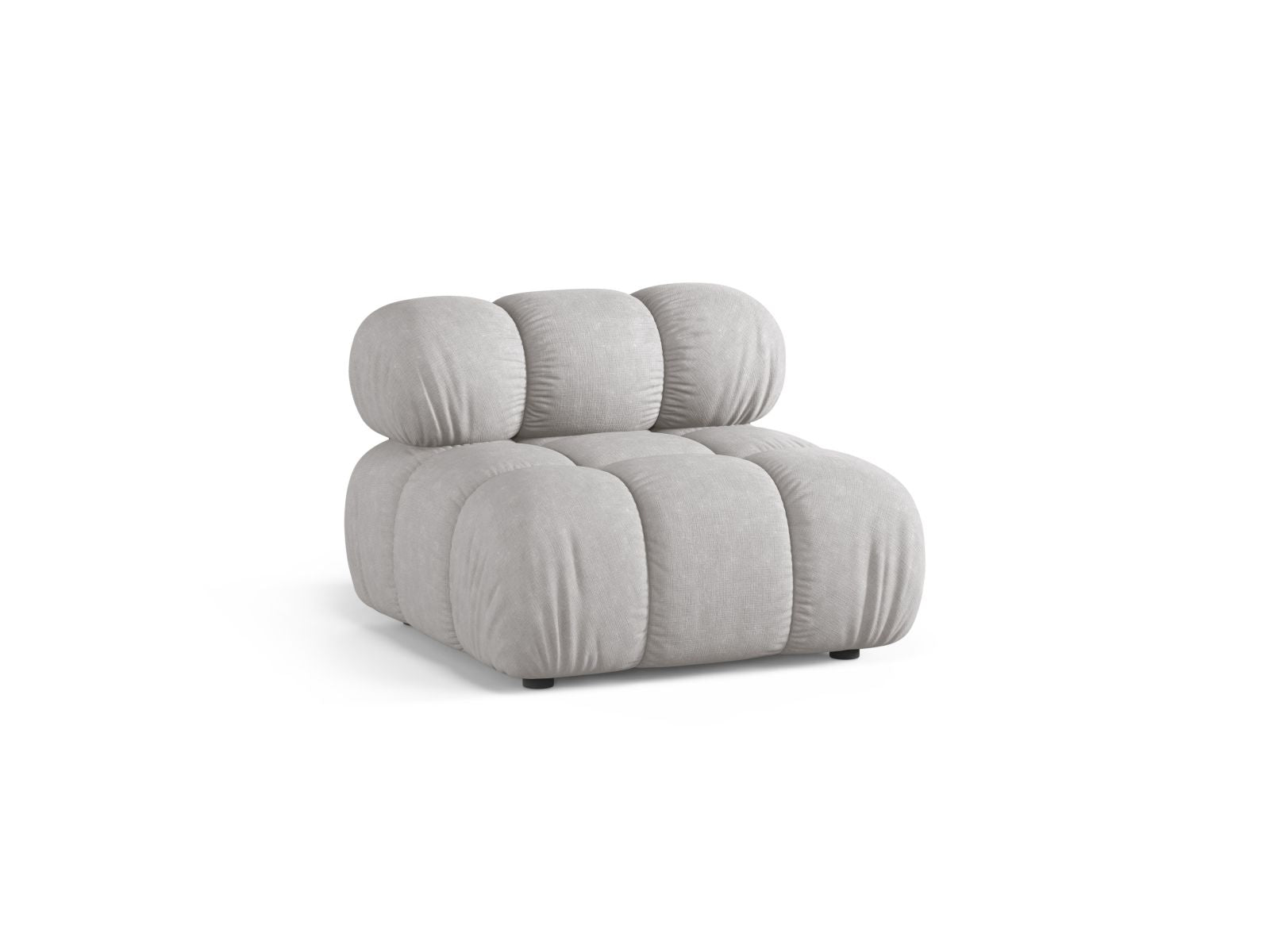 Elegantes 1-Sitzer Modul ohne Armlehnen in hellem Grau, ideal für individuelle Sofa-Kombinationen im modernen Wohnraum.