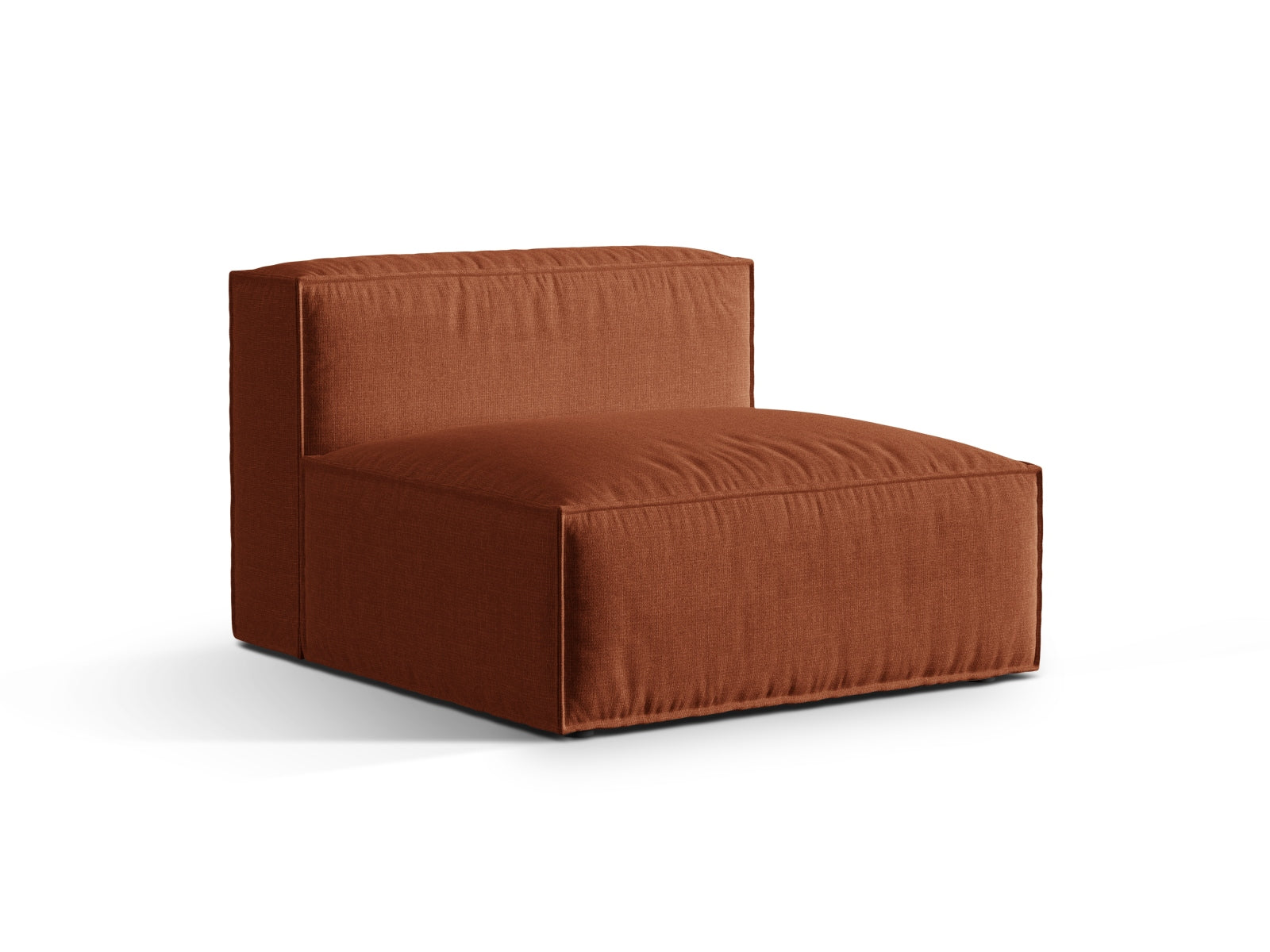 Elegantes 1-Sitzer Modul Armless Nuria in warmem Ziegelrot, ideal für individuelle Sofa-Gestaltung und modernen Wohnstil.