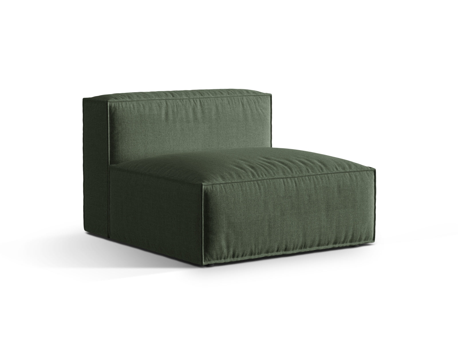 Elegantes 1-Sitzer Modul Armless Nuria in Moosgrün, ideal für individuelle Sofa-Kombinationen im modernen Wohnraum.