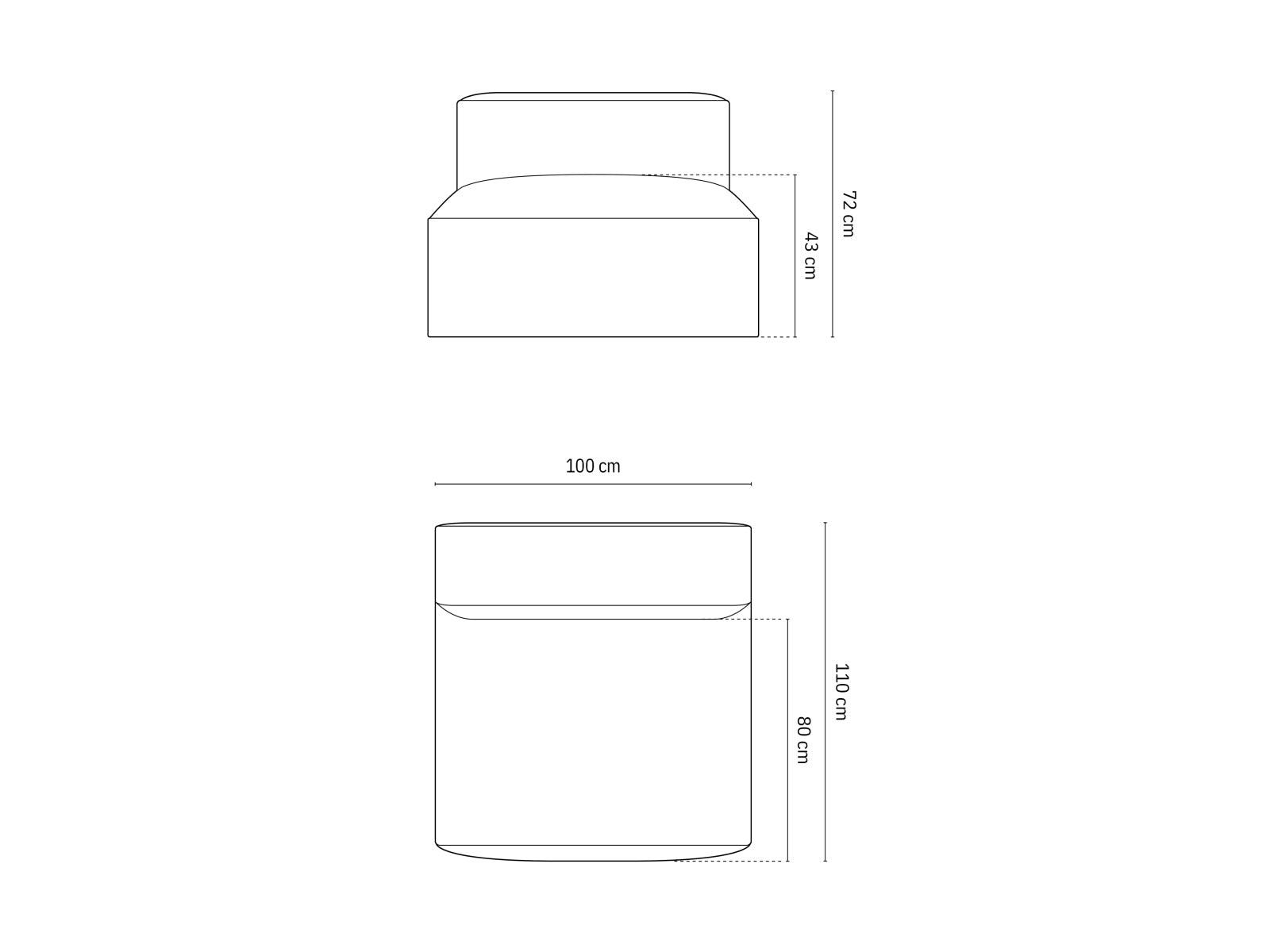 Stylisches, graues 1-Sitzer Modul ohne Armlehnen aus der Nuria-Serie, perfekt für kreative Sofa-Arrangements in jedem modernen Zuhause.