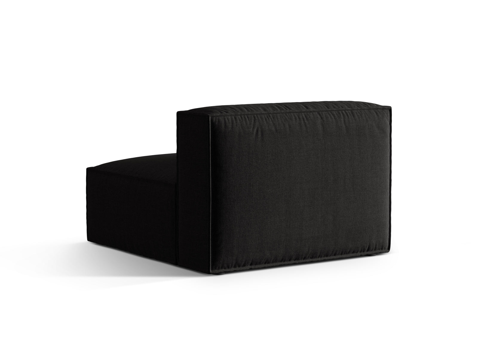 Elegantes, armfreies 1-Sitzer-Modul in Schwarz aus der Nuria-Kollektion von Micadoni, ideal für moderne Wohnkonzepte.