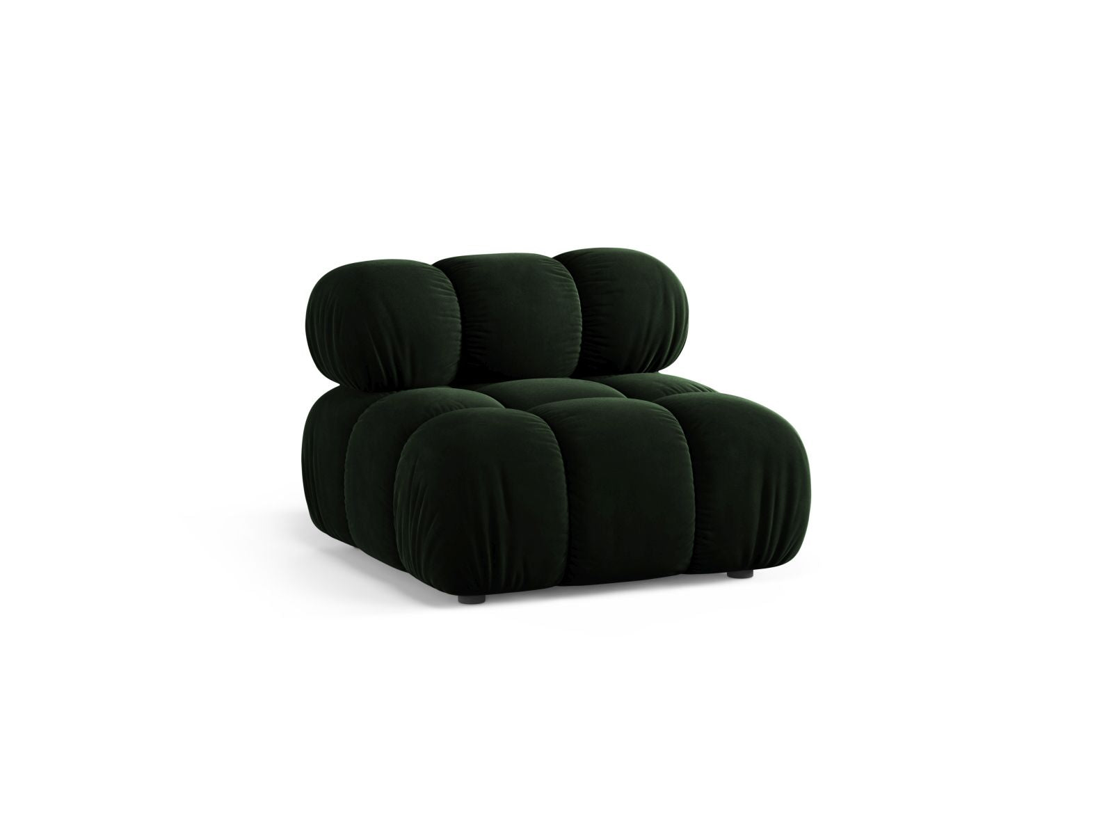 Elegantes 1-Sitzer Modul ohne Armlehnen in sattem Flaschengrün, ideal für individuelle Sofa-Kombinationen.