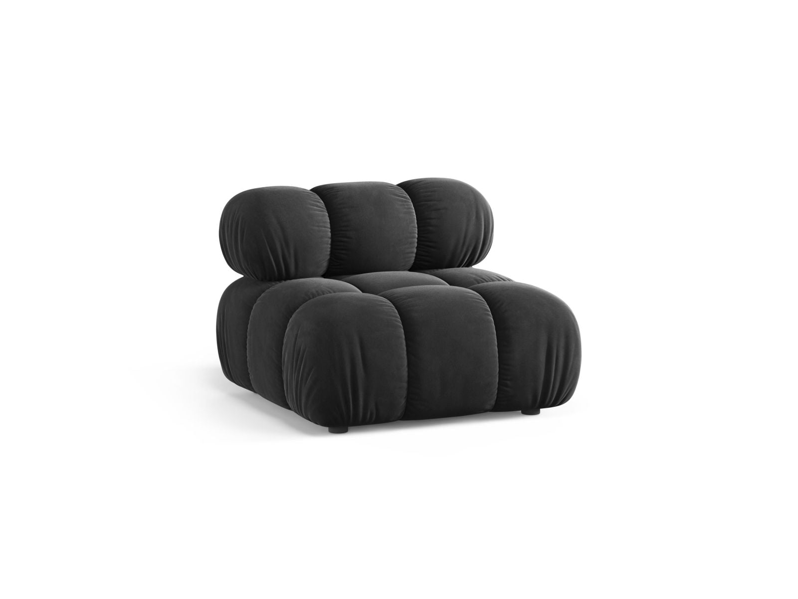 Elegantes 1-Sitzer Modul ohne Armlehnen Bellis in stilvollem Grau, ideal für individuelle Sofa-Kombinationen.
